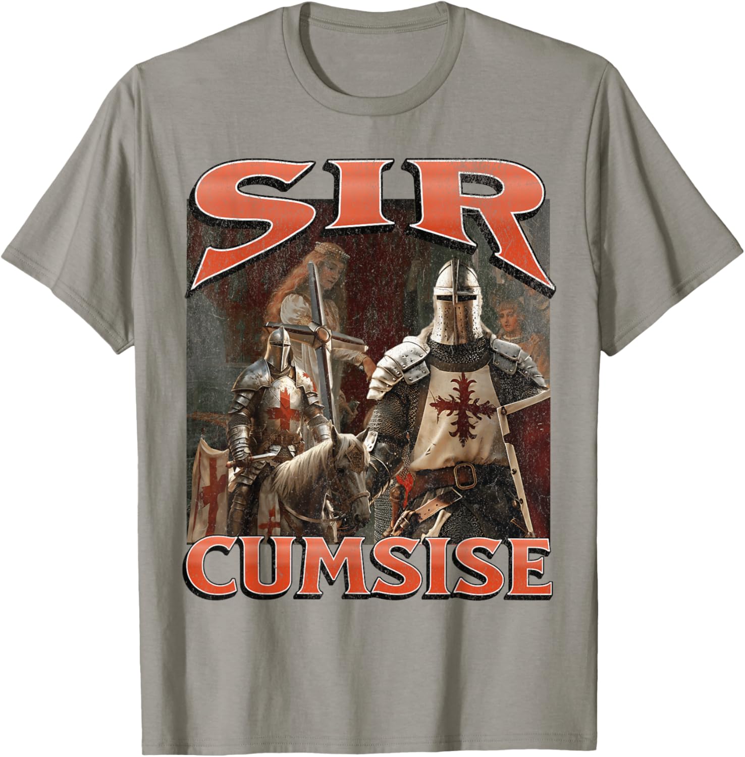 Funny Sir Cumcise Knight Meme Graphic T-Shirt for Unique Style Lovers - 1