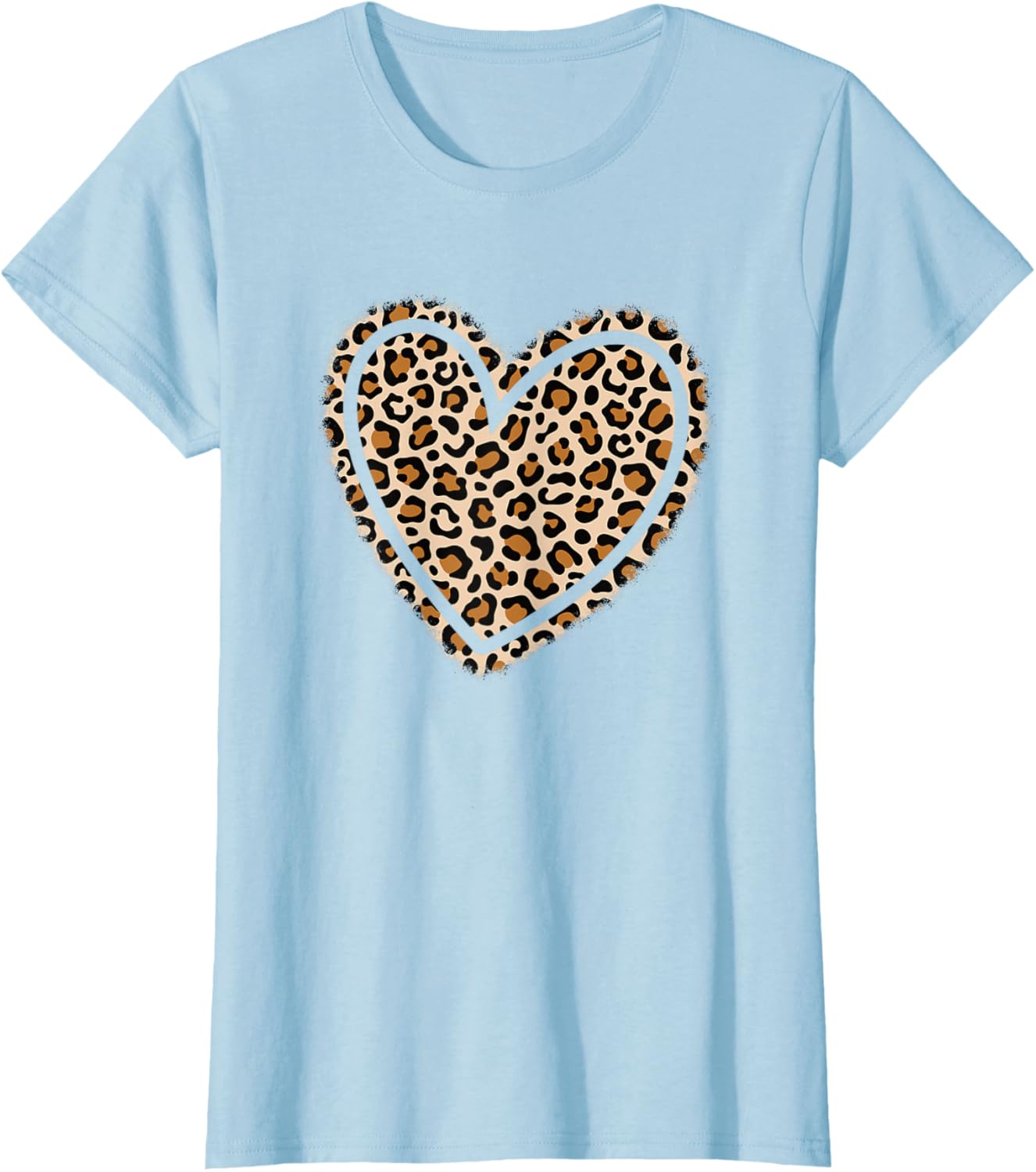 Cute Leopard Print Heart T-Shirt for Women and Girls - Stylish Apparel - 1