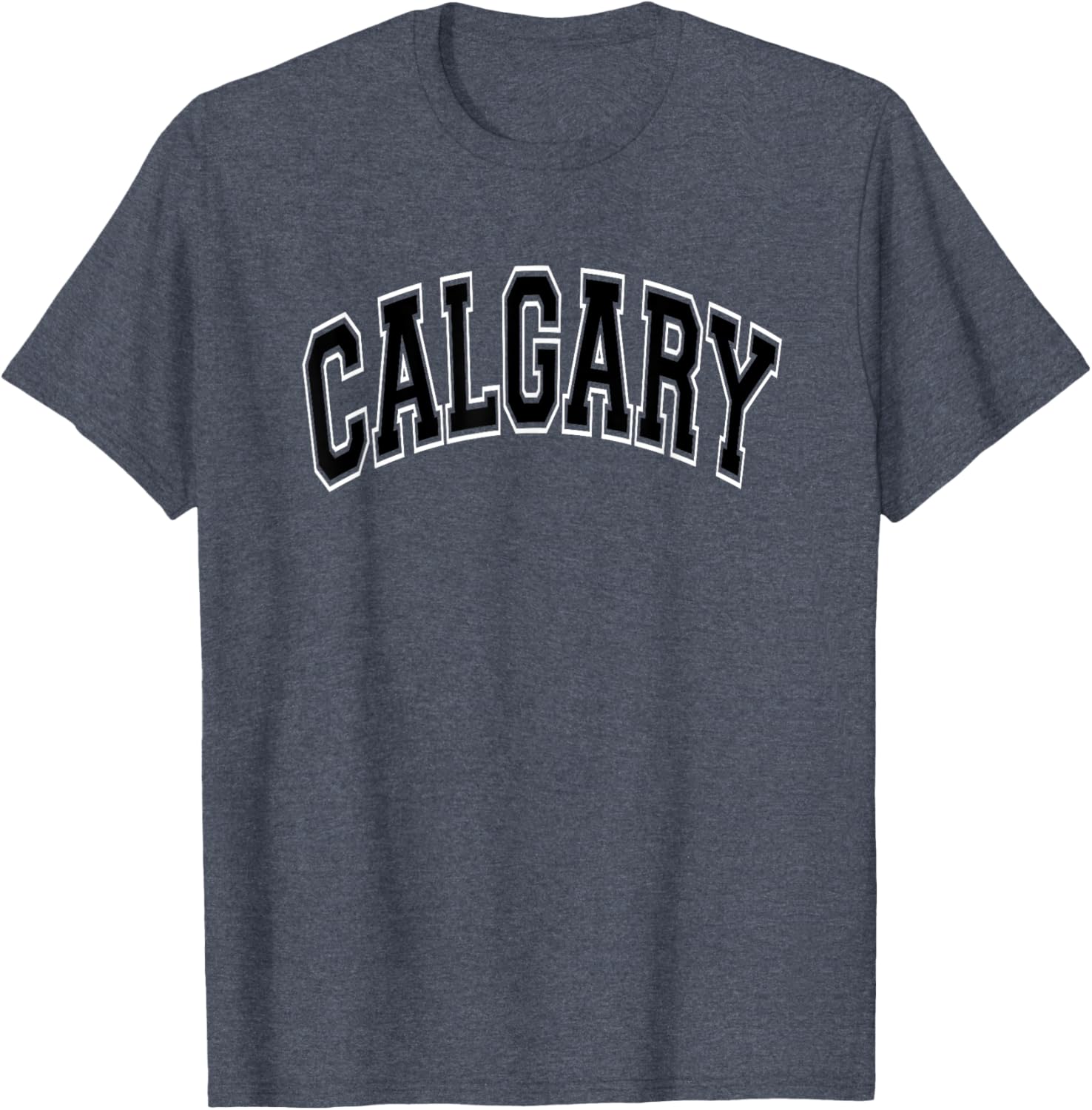 Calgary Arched Black Text T-Shirt Comfortable Casual Wear for Everyday Style - 17