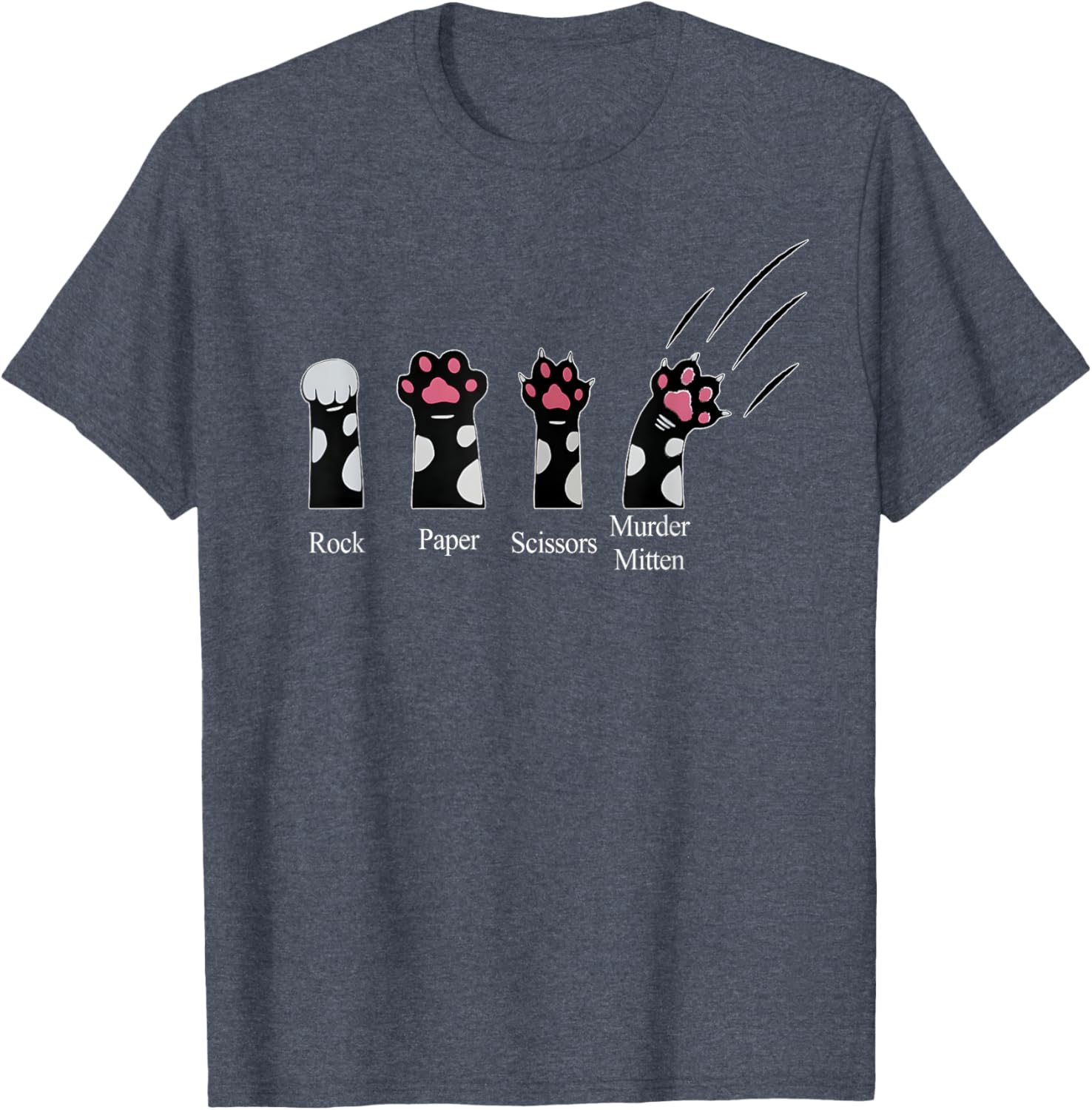 Cute Cats Rock Paper Scissors Murder Mittens Funny T-Shirt for Cat Lovers - 3
