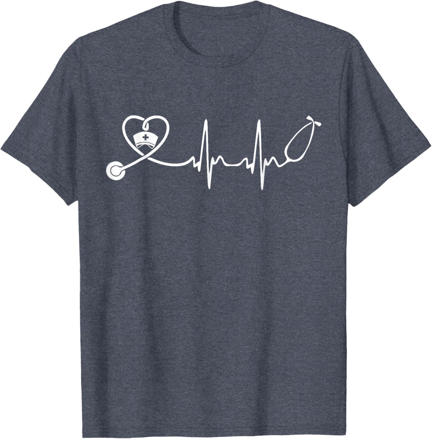 Cute Nurse Stethoscope Heartbeat T-Shirt for Nurse Week 2025 - 1