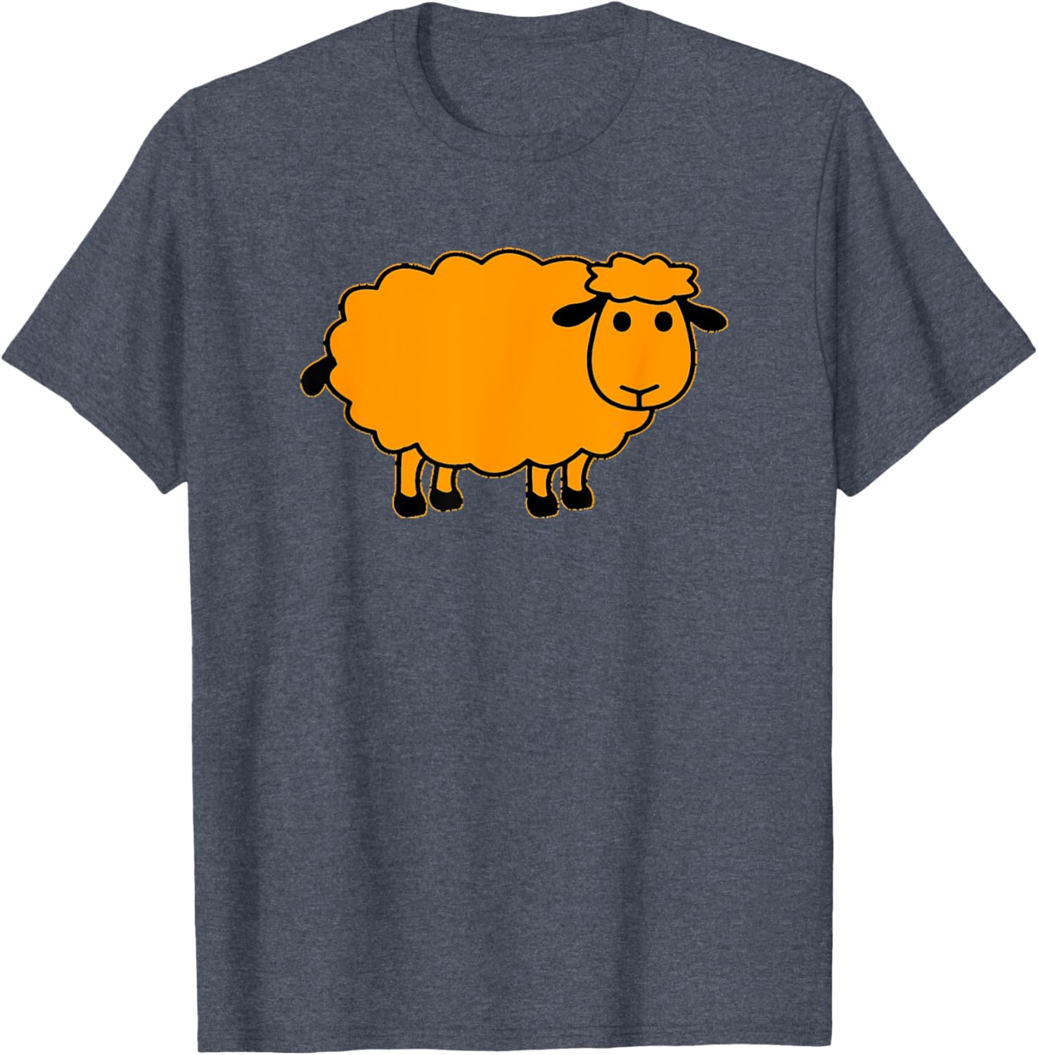 Cute Orange Sheep T-Shirt for Stylish Comfort in Clothing and Accessories - 8