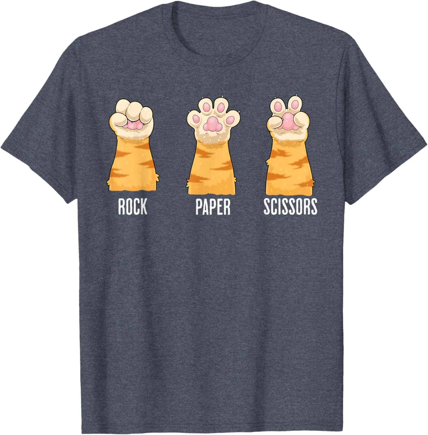 Funny Cat Paws Rock Paper Scissors T-Shirt for Kids and Adults - 9