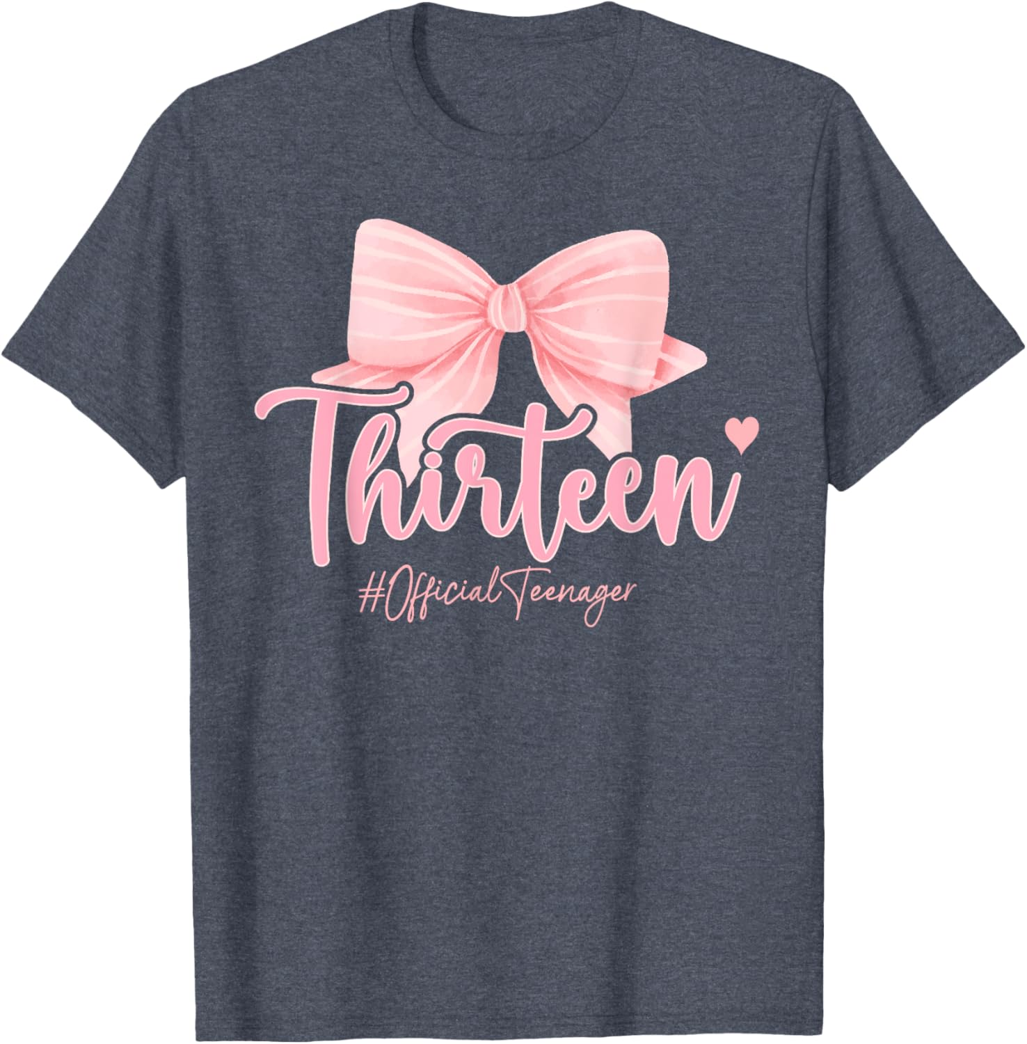 Cute Pink 13th Birthday Coquette Bow T-Shirt for Girls Celebrating 13 - 9