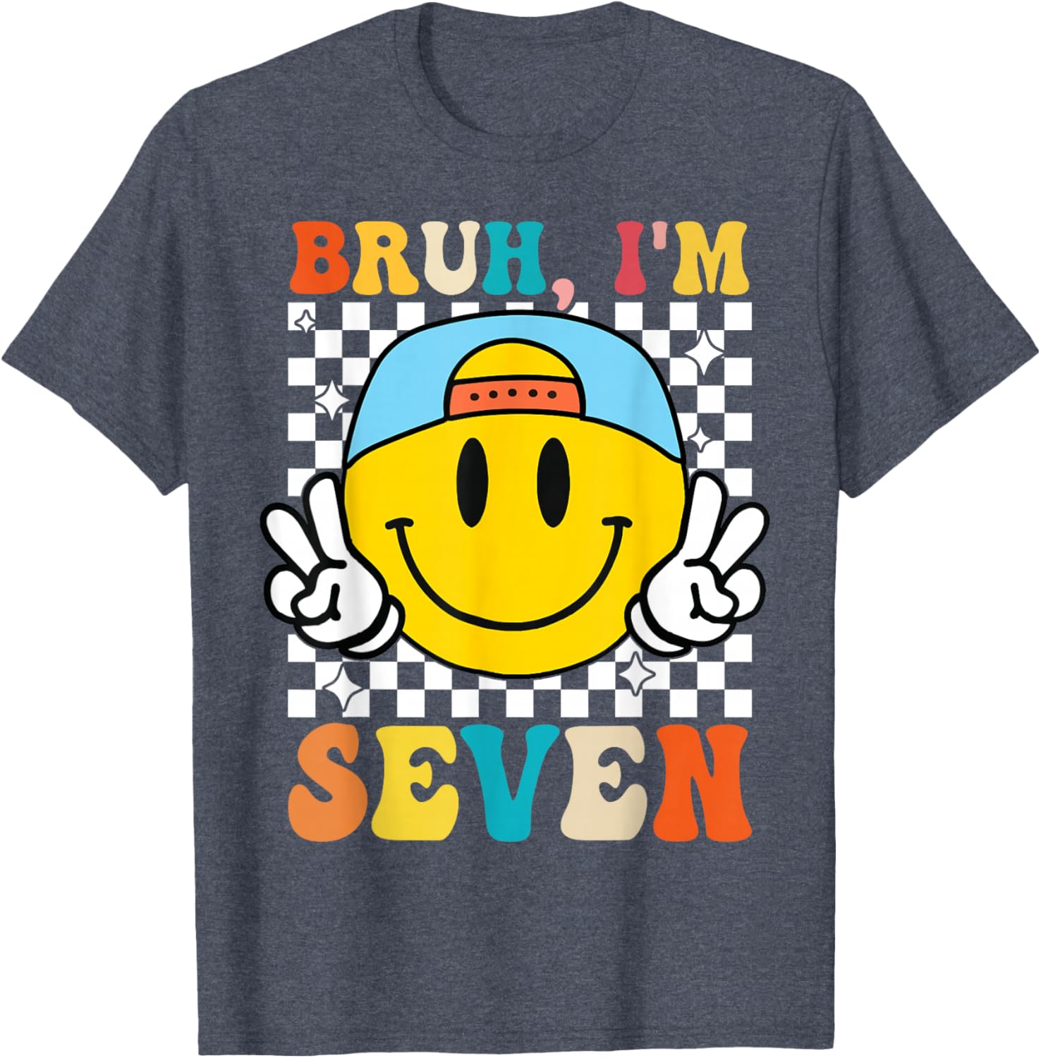 Groovy 7th Birthday T-Shirt for Boys and Girls - Fun 7 Year Old Apparel - 17