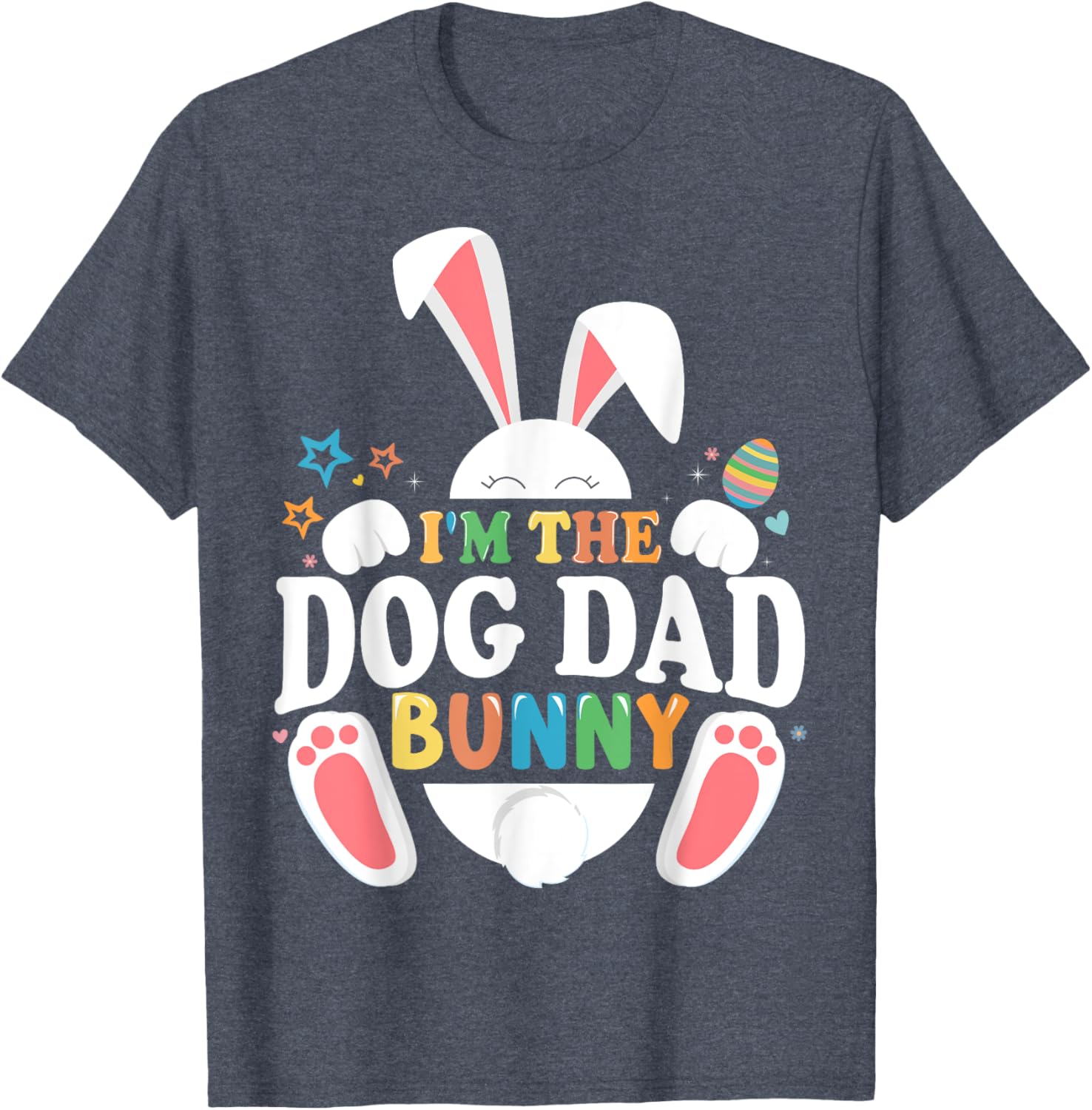 Cute Dog Dad Bunny Easter T-Shirt for Fun Matching Outfits - 3