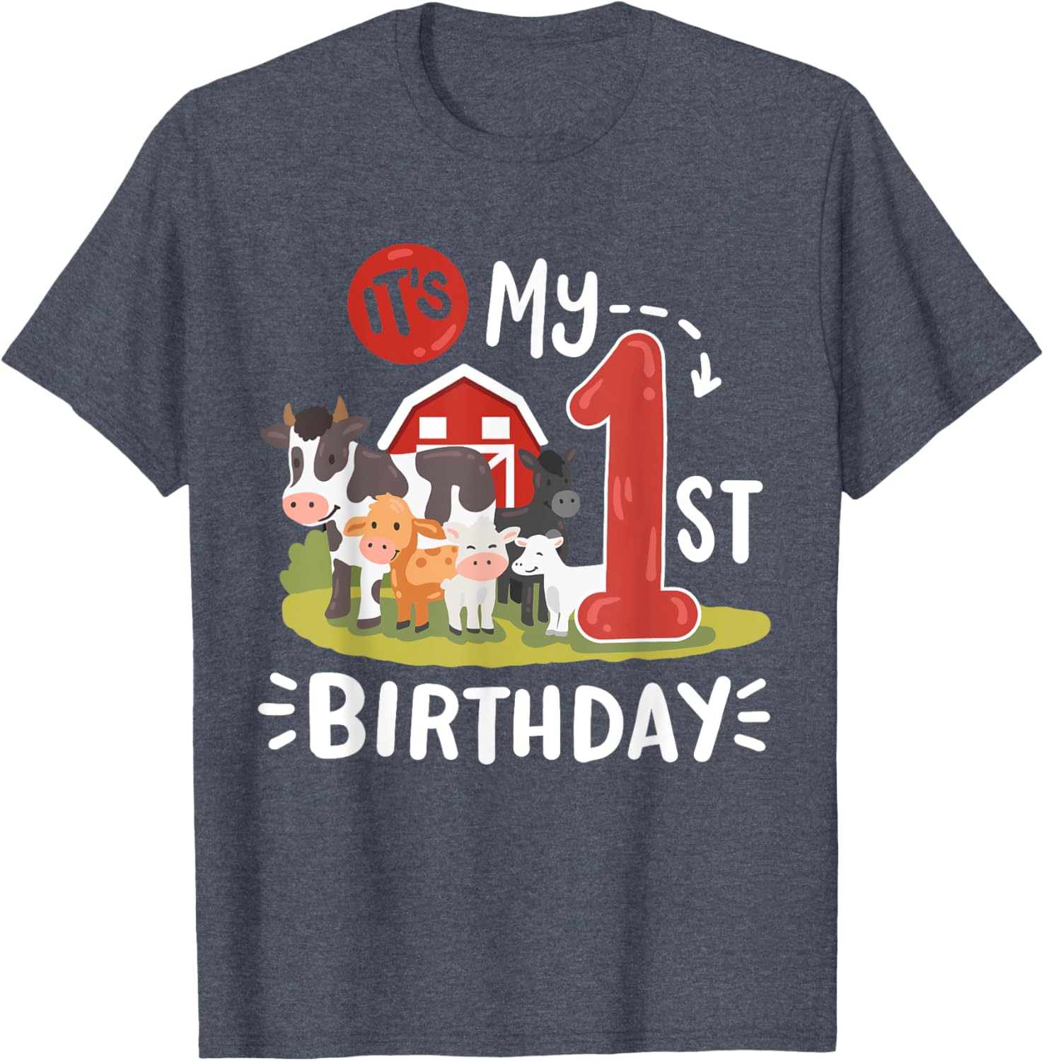 Farm Animals 1st Birthday Party T-Shirt for Kids Fun and Cute Design - 6