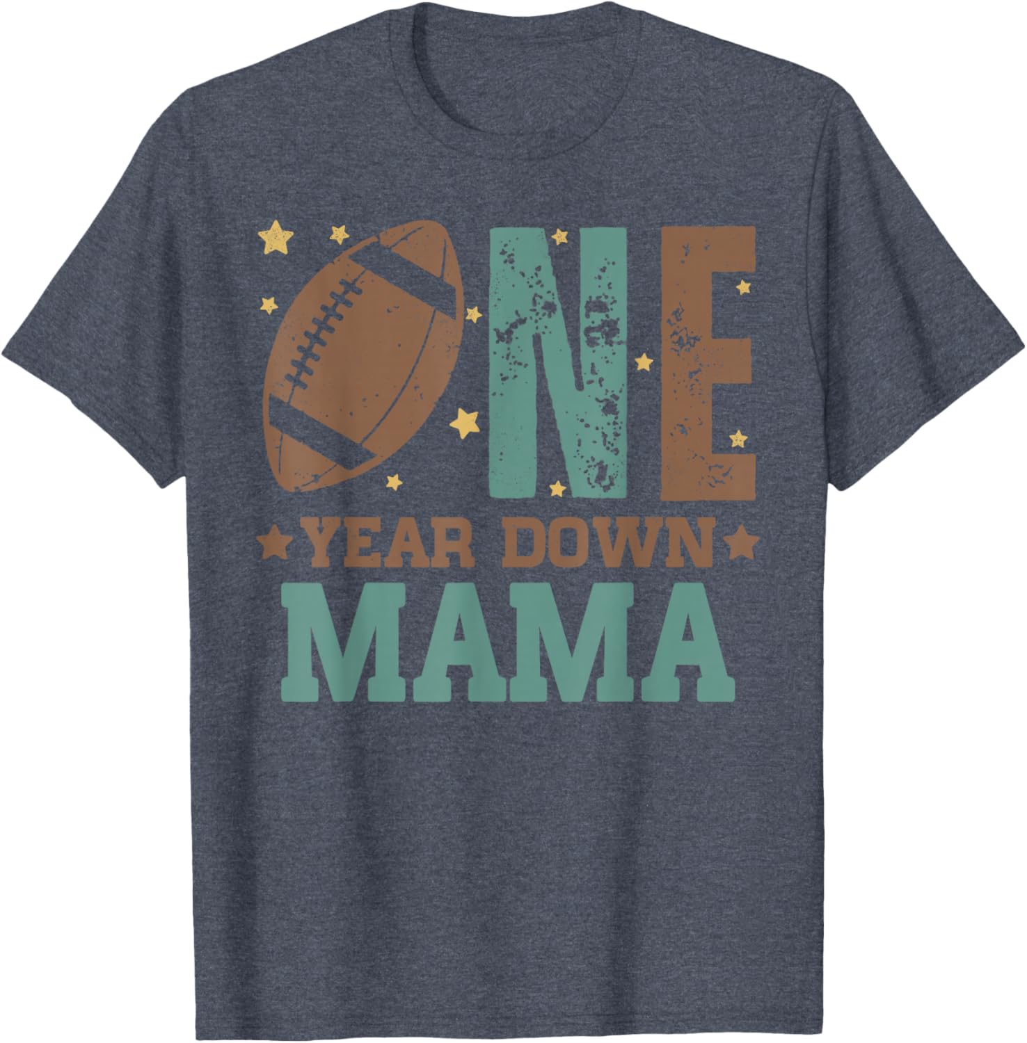 Cute Mama of 1 Year Old Football Birthday Party T-Shirt for Moms - 29