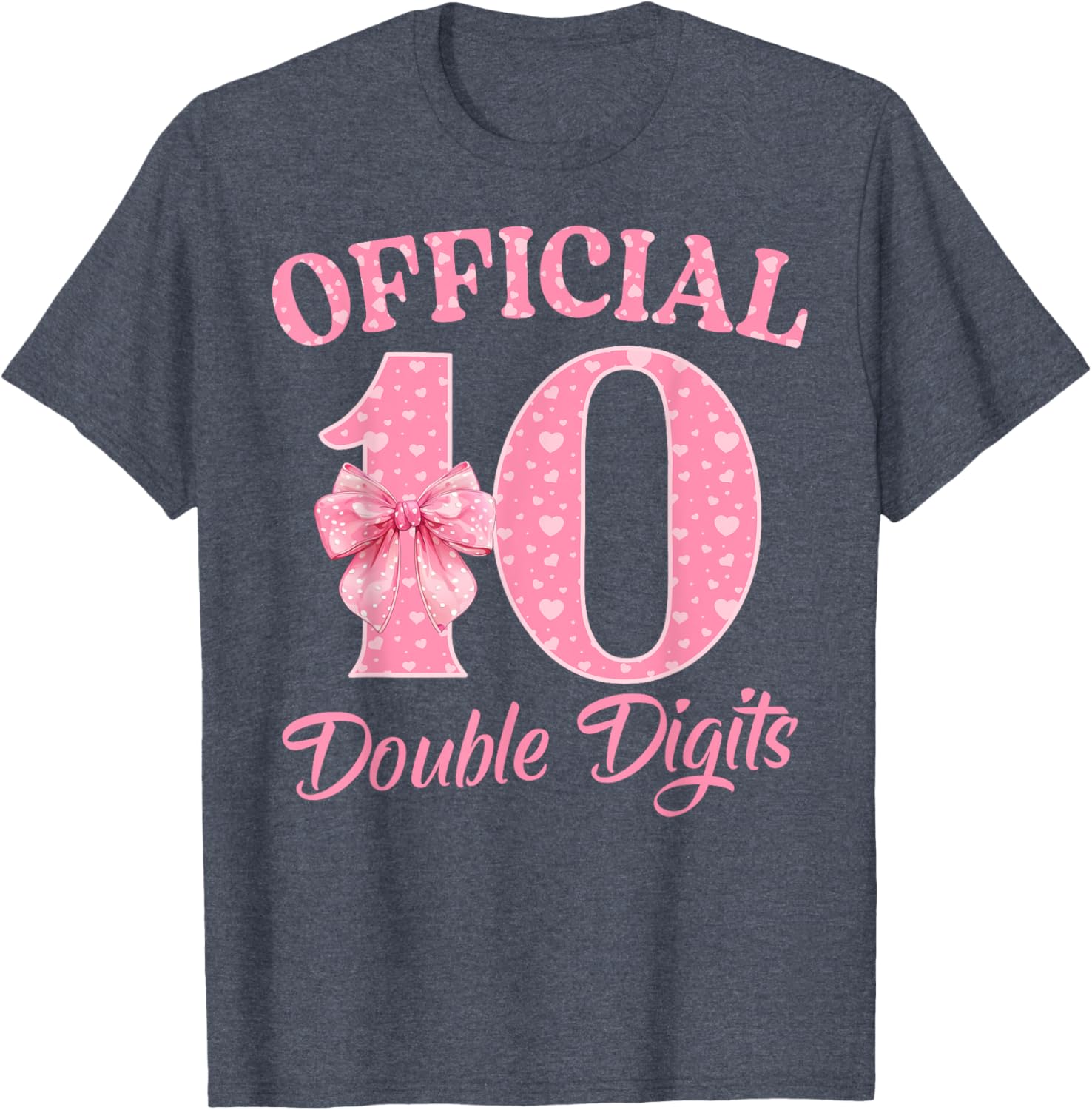 Cute Pink 10th Birthday Coquette Bow T-Shirt for Girls 10 Years Old - 6