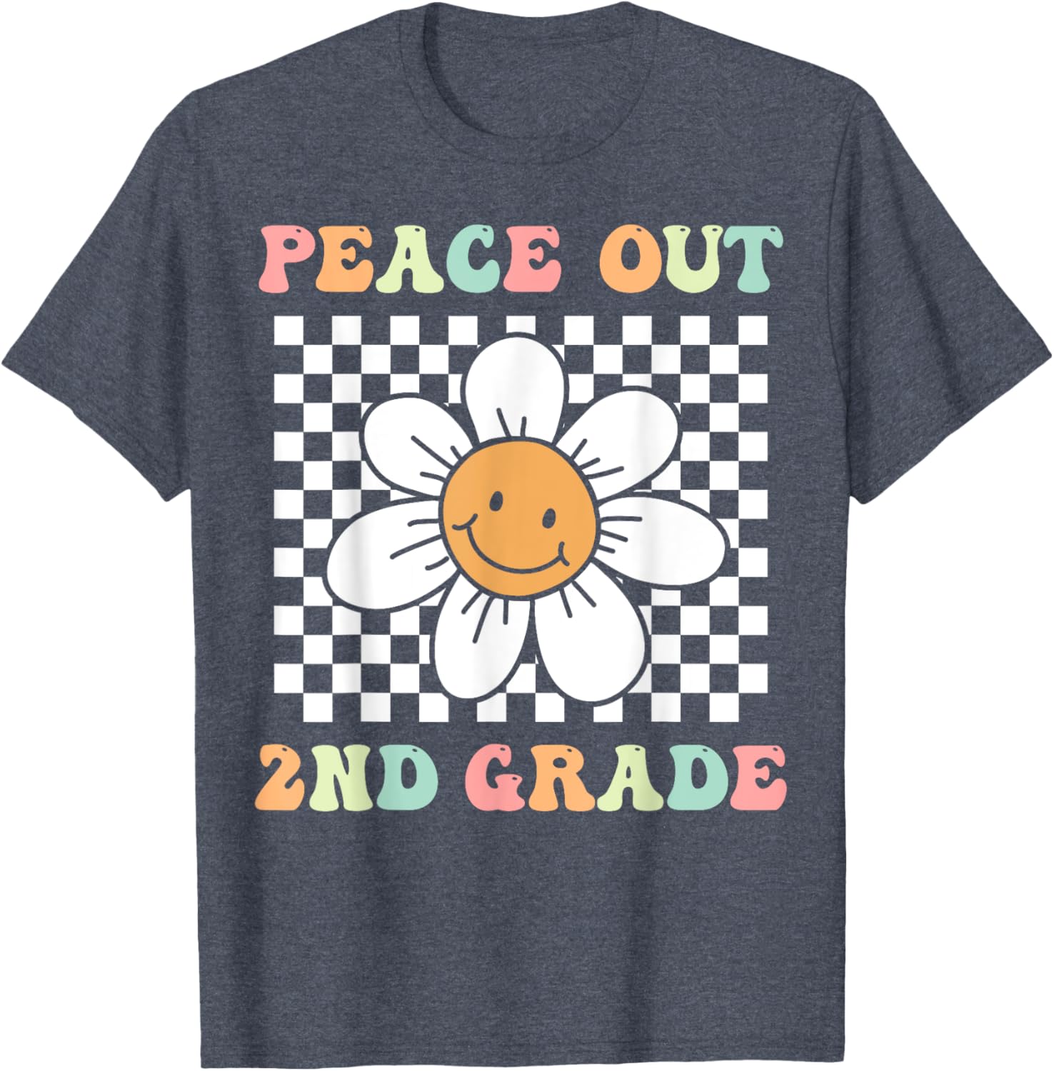 Cute Groovy Peace Out Second Grade Last Day T-Shirt for Kids - 1