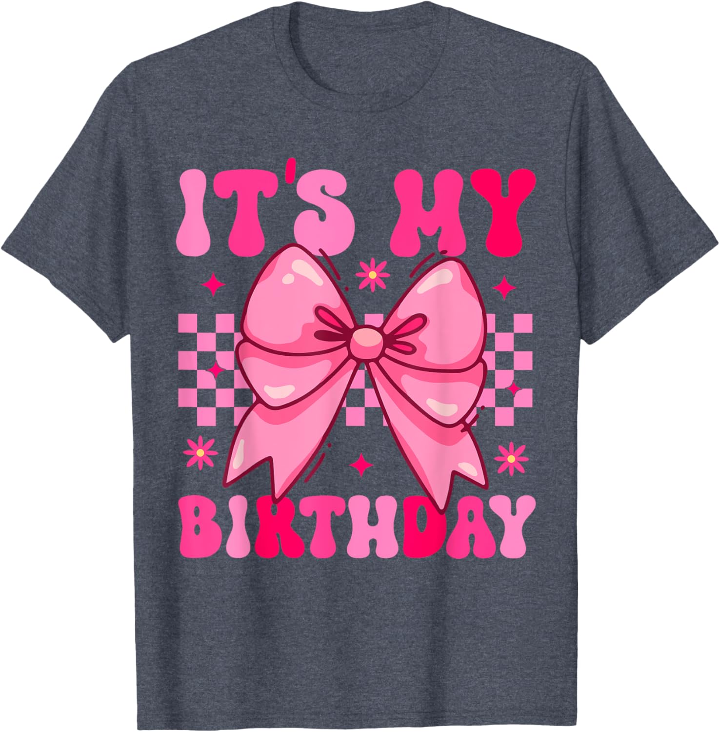 Groovy It's My Birthday Bow T-Shirt for Girls and Teens Perfect Gift - 4