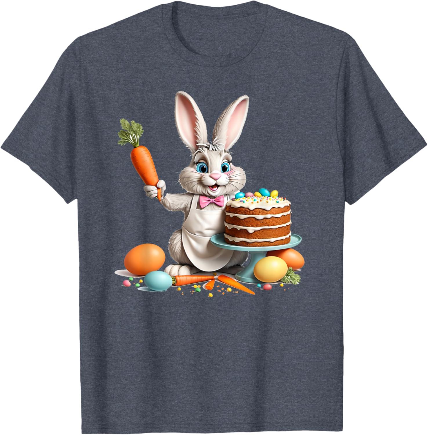 Easter Bunny Baking Carrot Cake T-Shirt for Fun Holiday Celebrations - 16