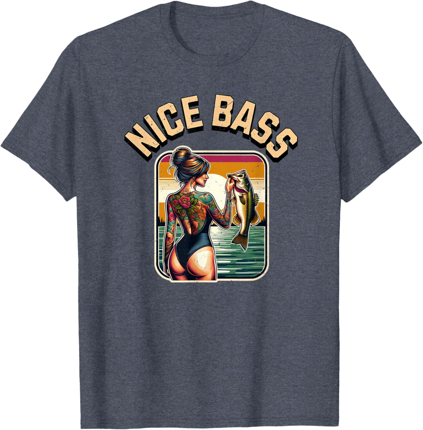 Cute Bass Fishing Woman in Bikini T-Shirt for Outdoor Enthusiasts - 2
