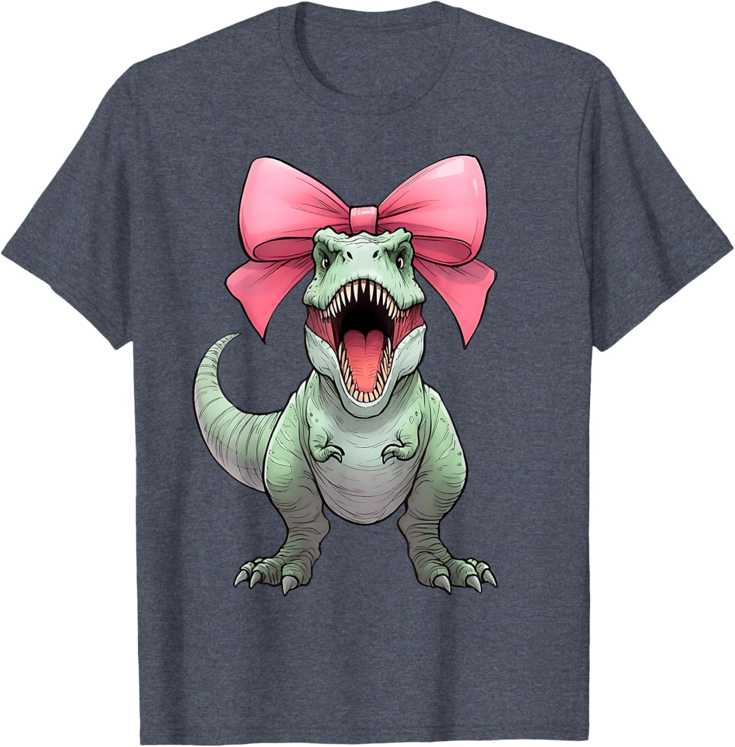 Cute Coquette Bow T-Rex Mom T-Shirt for Dinosaur Lovers - Fun & Stylish - 16