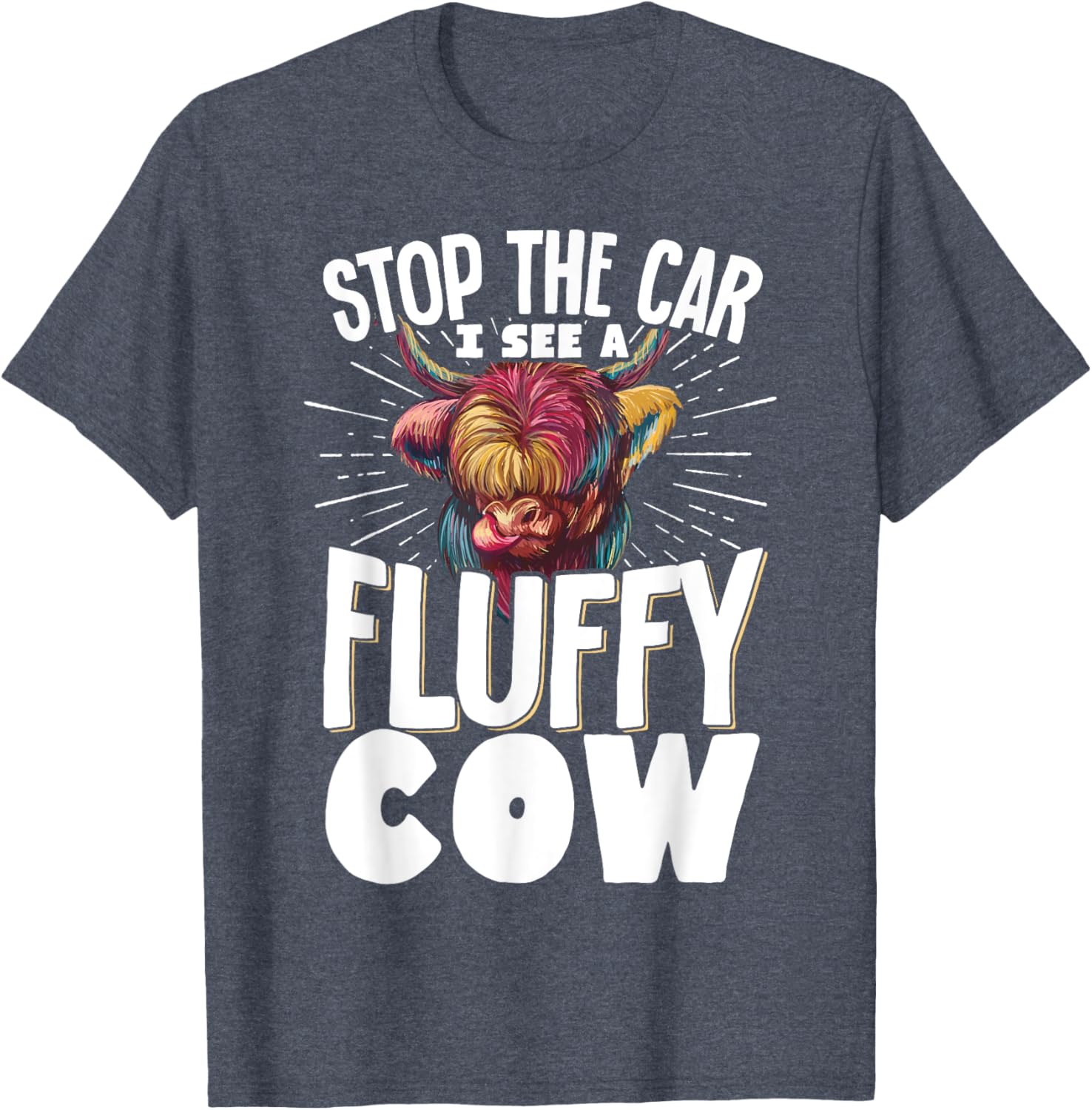 Fluffy Cow T-Shirt for Animal Lovers - Stop the Car Fun Tee - 2