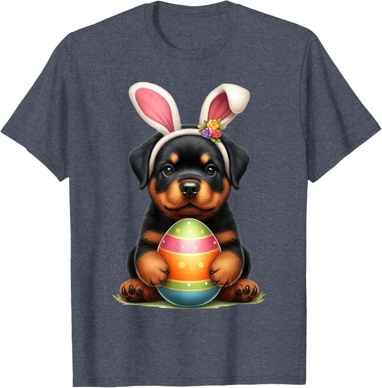 Cute Bunny Rottweiler Dog Easter T-Shirt Perfect for Spring Celebrations - 10