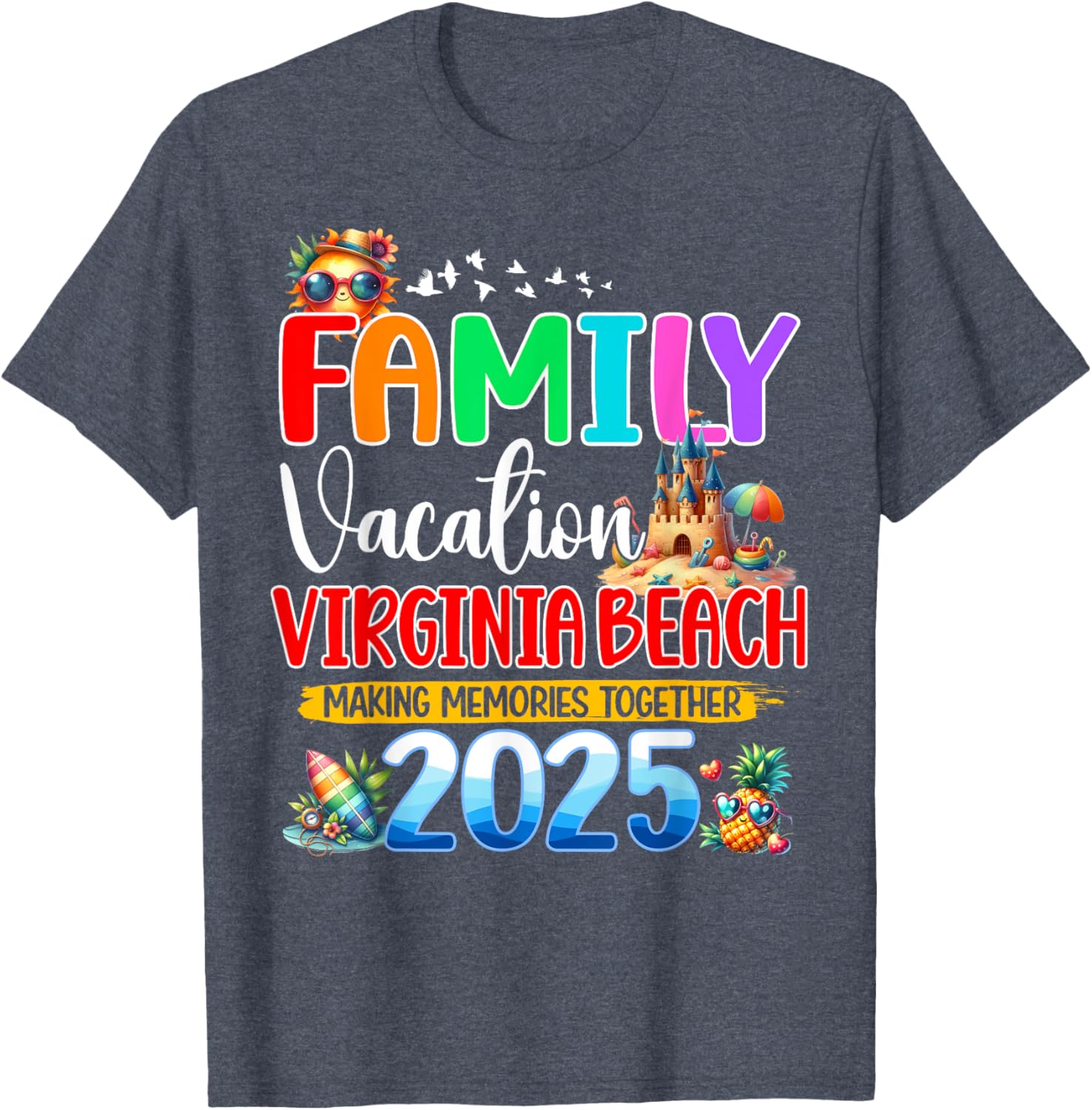 Family Vacation Virginia Beach 2025 Matching Group T-Shirt for All Ages - 21
