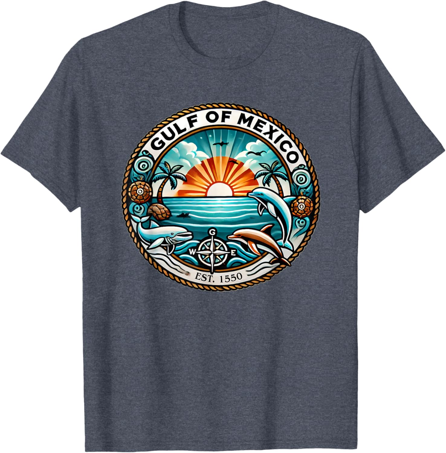 Gulf of Mexico Sunset T-Shirt - Vibrant Caribbean Beach Design - 1