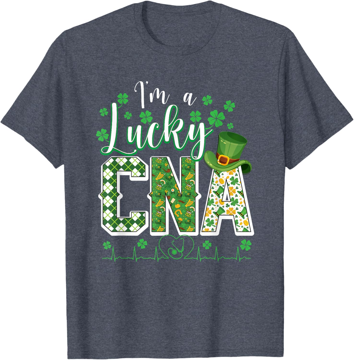 Funny Lucky CNA Nurse Shamrock St Patrick's Day T-Shirt for Scrubs - 4