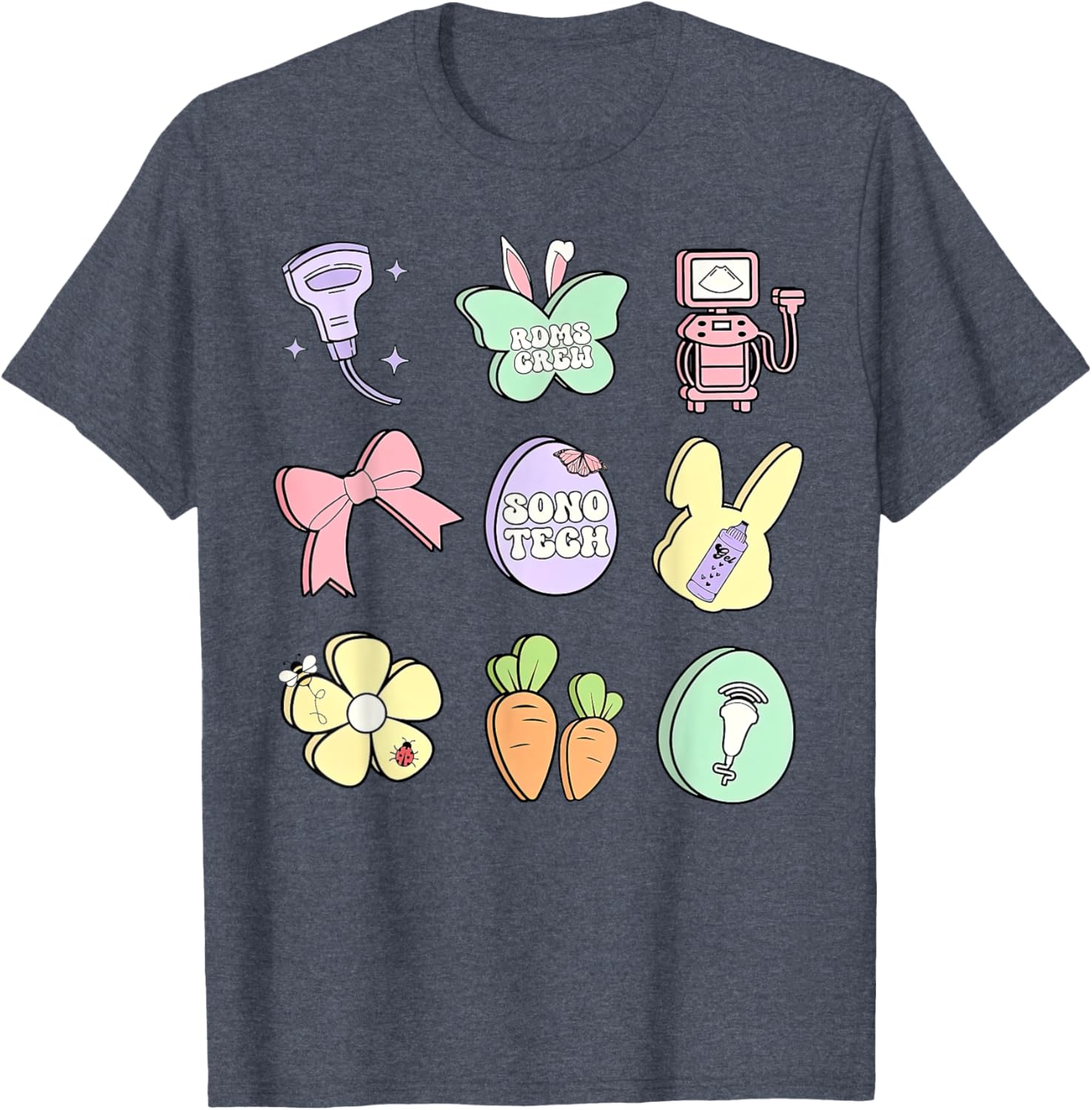 Coquette Bow Sono Tech Sonographer Easter T-Shirt for Ultrasound Lovers - 14