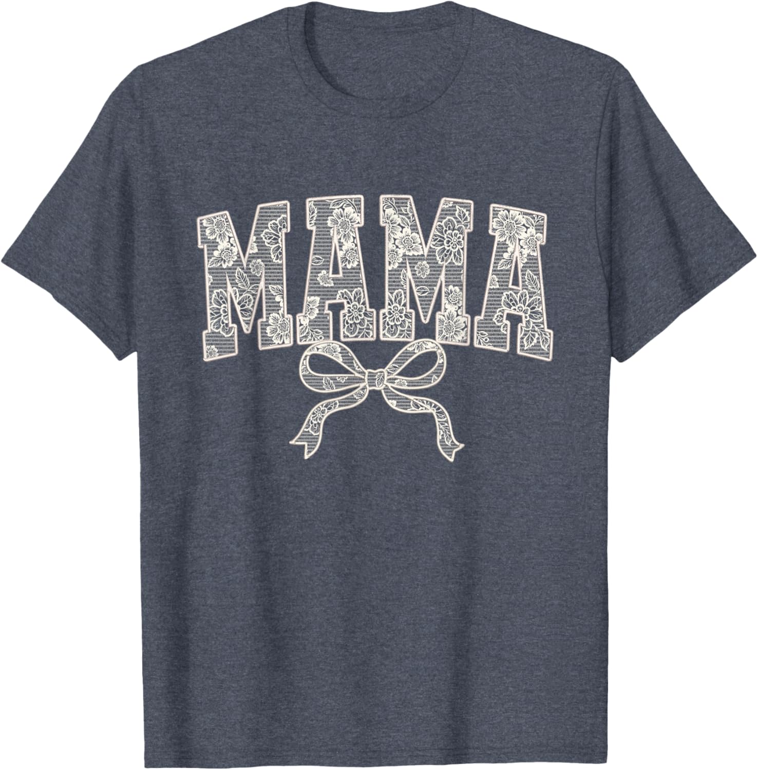 Cute Mama Lace Print Embroidery T-Shirt for Moms 2025 Fashion Women - 4