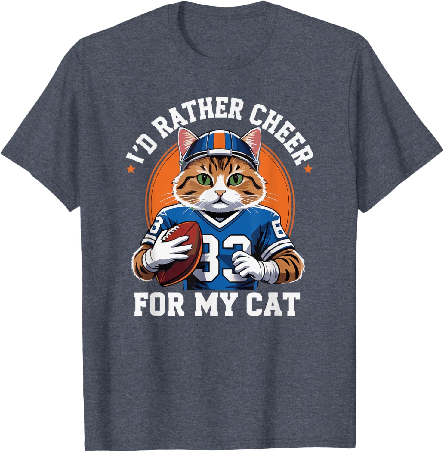 Funny I'd Rather Cheer for My Cat T-Shirt for Anti Football Lovers - 4