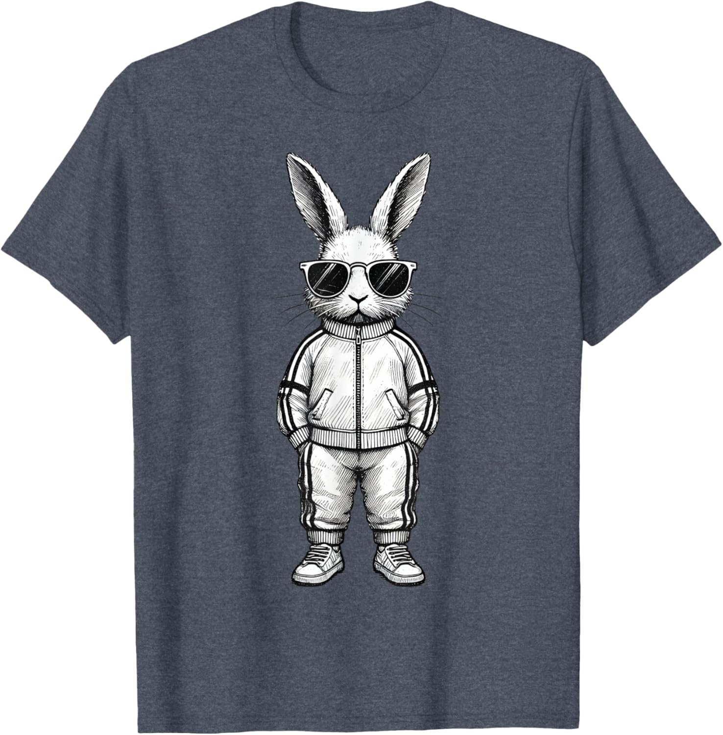 Cool Bunny Face with Sunglasses Easter T-Shirt for Boys and Kids - 19