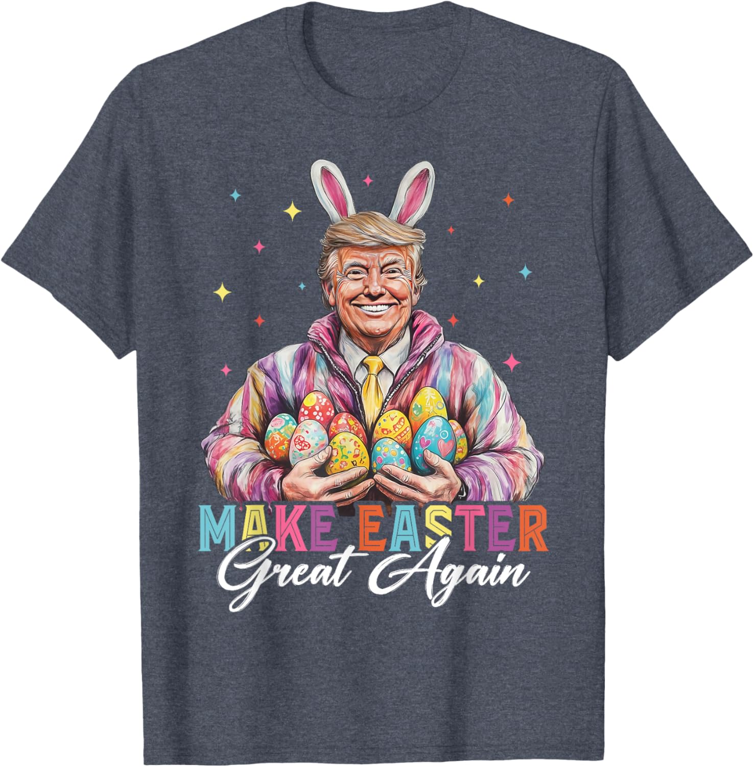 Funny Trump Easter Bunny Hunt T-Shirt for Holiday Fun and Celebration - 1