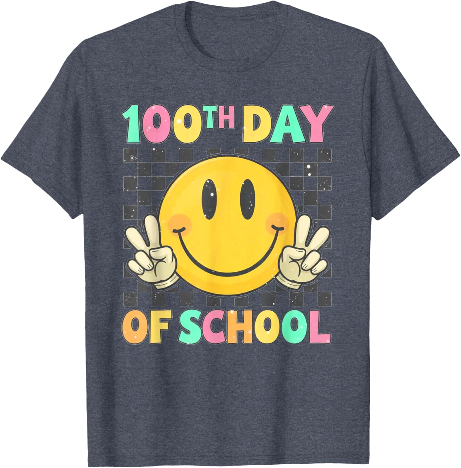 Cute 100th Day of School Smile Face T-Shirt for Kids and Teachers - 8