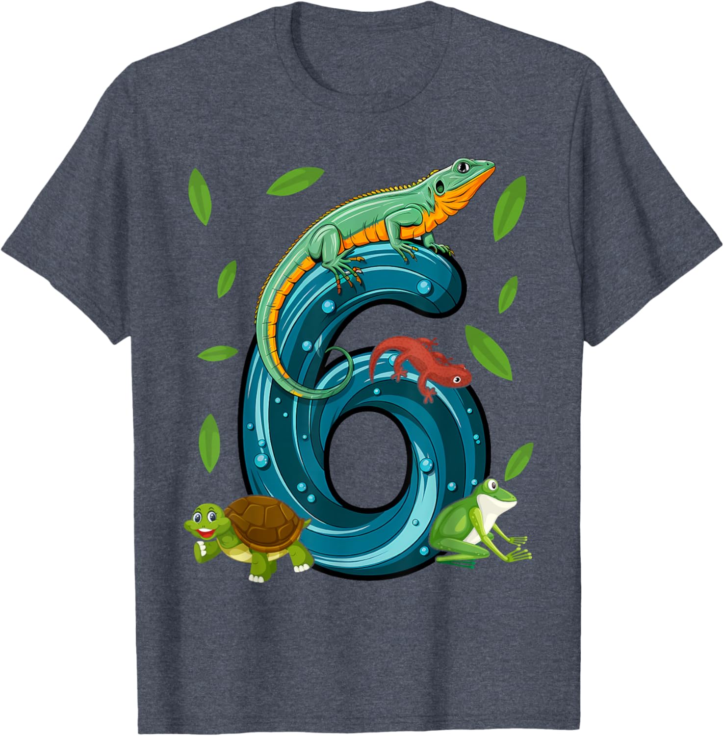 Cute Lizard T-Shirt for 6 Year Olds Birthday Party Celebrations - 5
