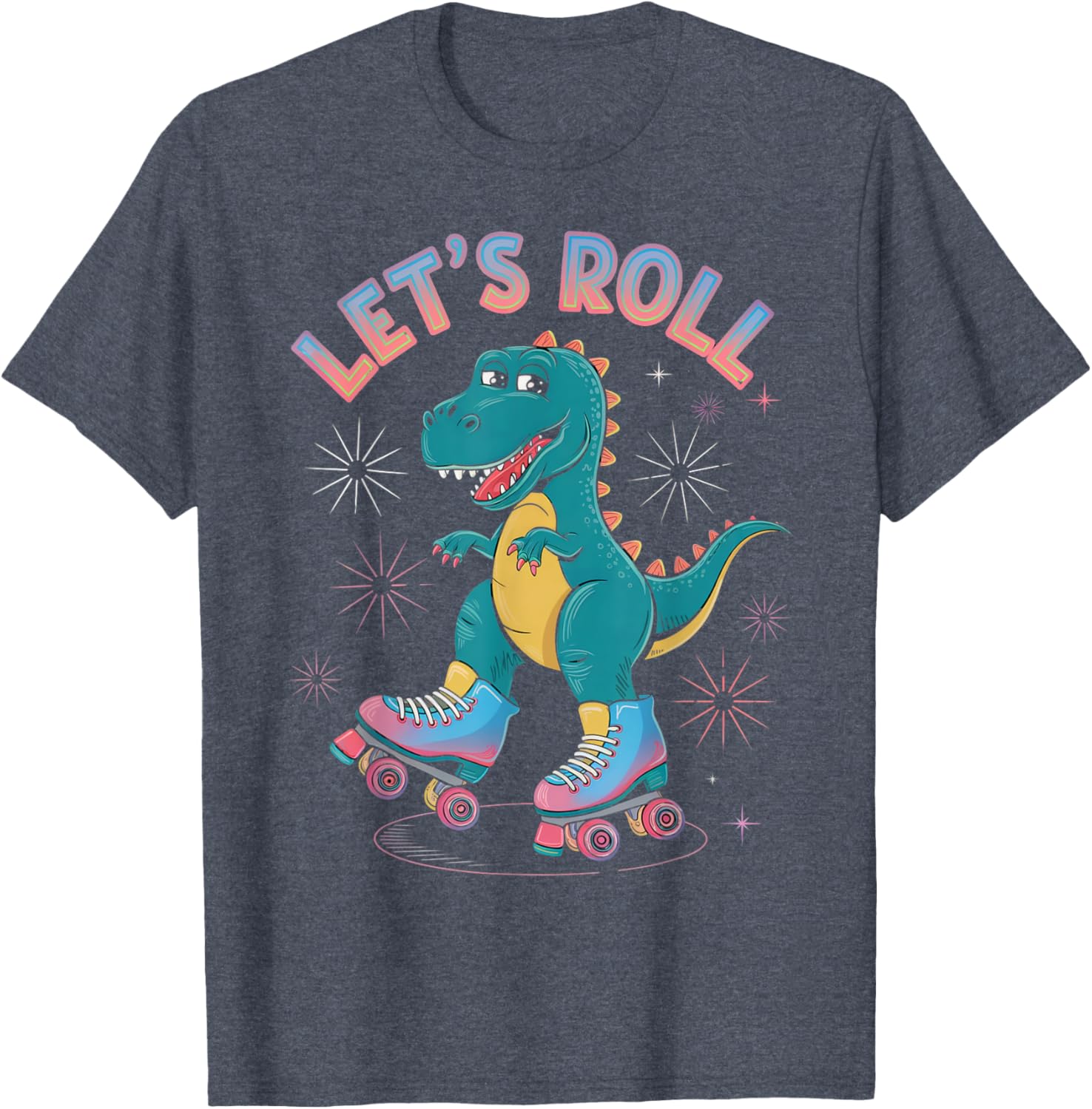 Dinosaur Roller Skates Women's T-Shirt Perfect for Roller Skating Parties - 10