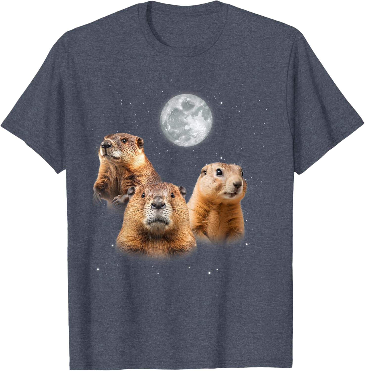 Funny Groundhog Day T-Shirt with Three Groundhog Faces for Fun Celebrations - 1