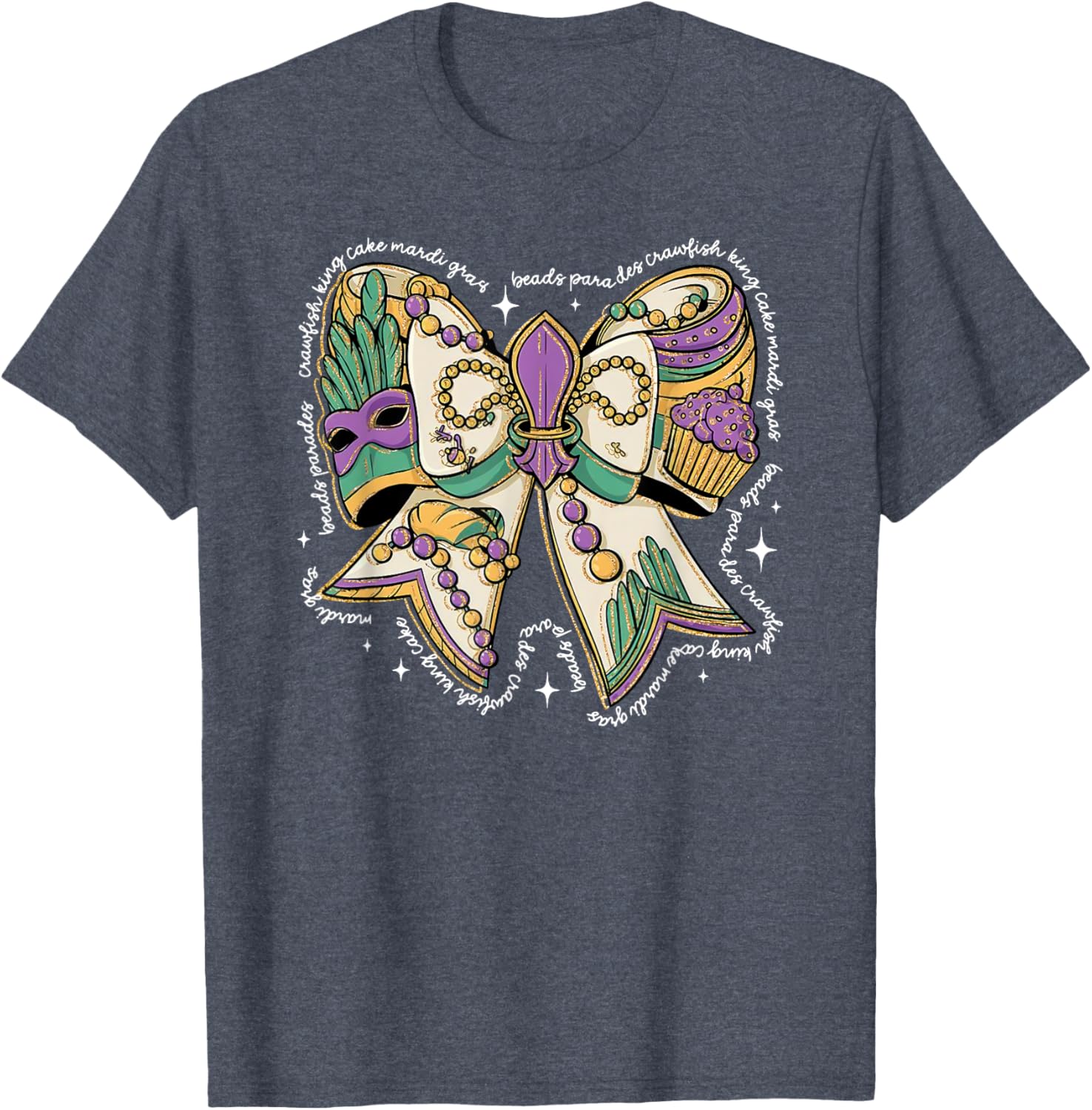 Coquette Bow Mardi Gras T-Shirt for Men and Women - Fun Festival Wear - 21