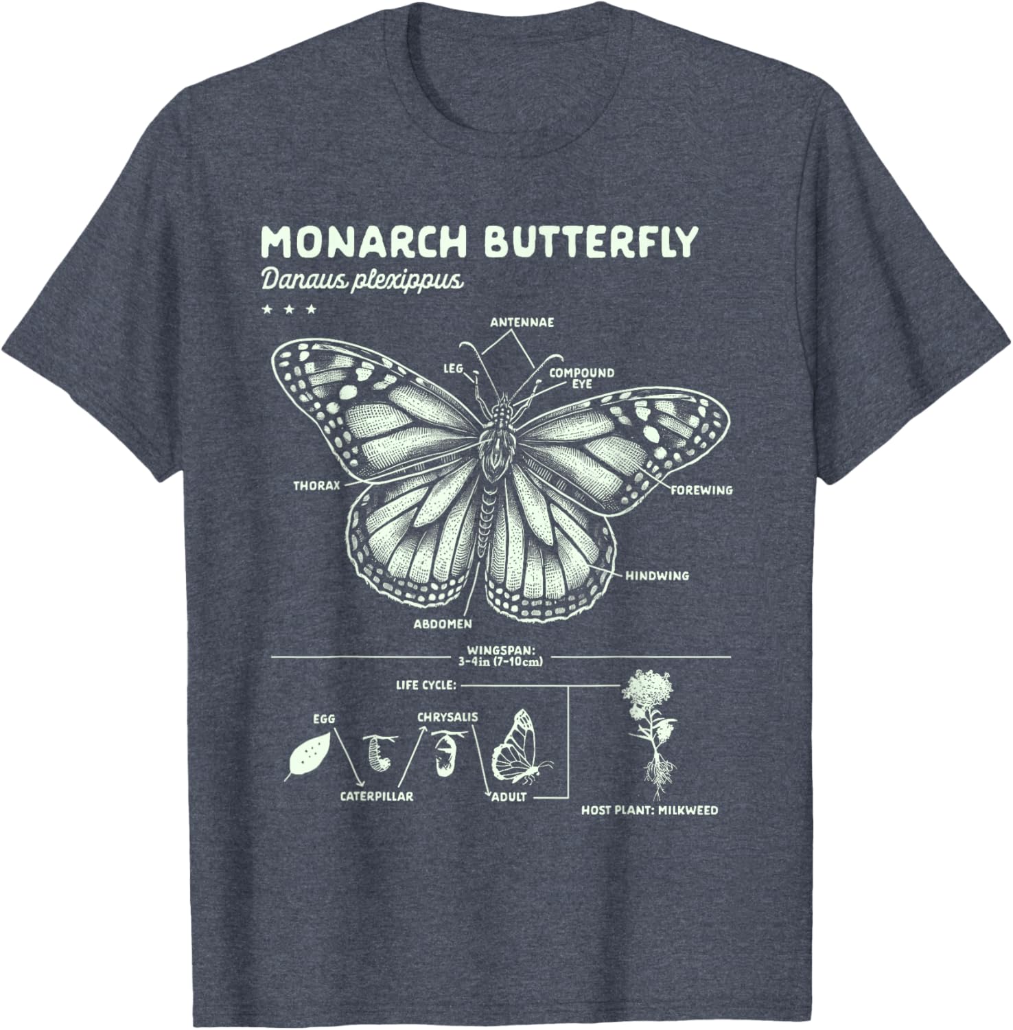 Butterfly Lover Monarch Butterfly Anatomy T-Shirt for Insect Enthusiasts - 9