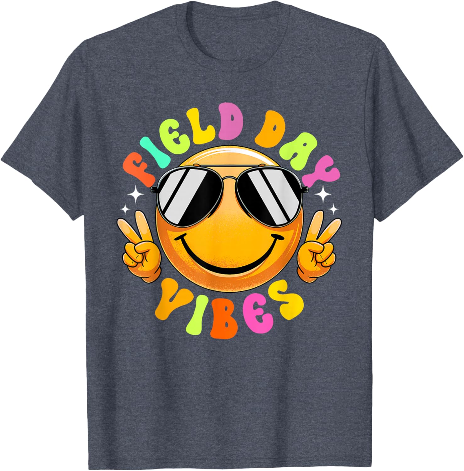 Field Day Vibes Summer Smile Peace Teacher Kids T-Shirt for Fun Times - 5