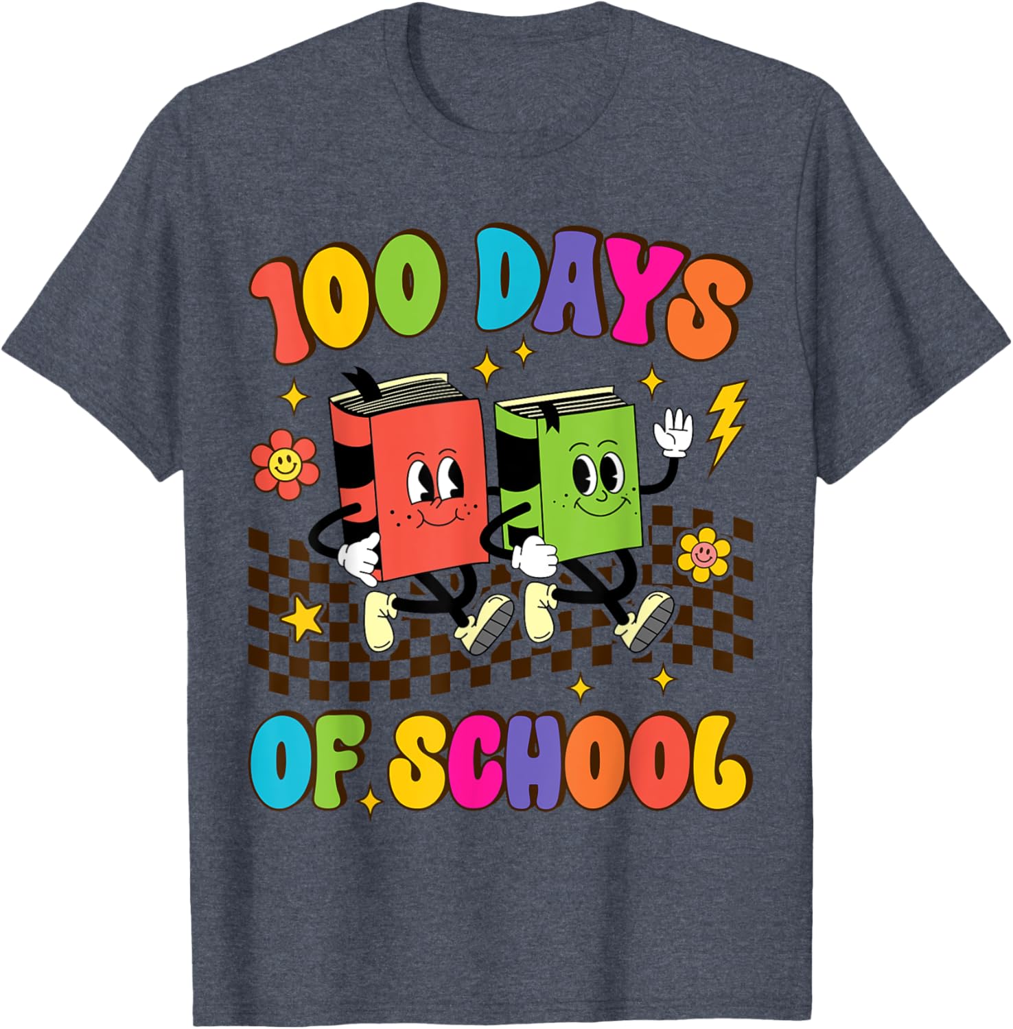 Groovy 100 Days of School T-Shirt for Kids and Teachers Fun Shirt - 14
