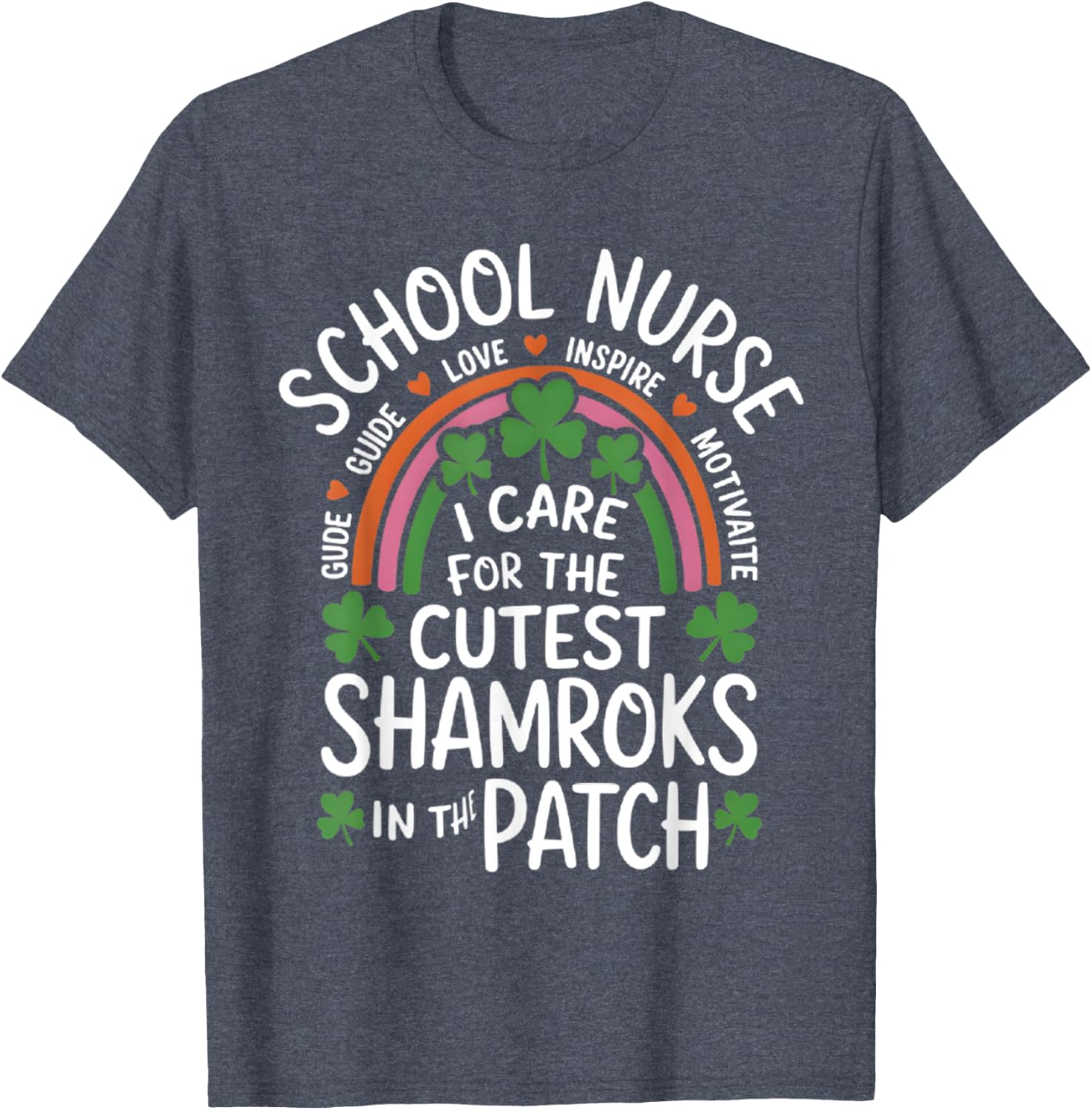 Cute St Patricks Day School Nurse T-Shirt I Care For Shamrocks - 4