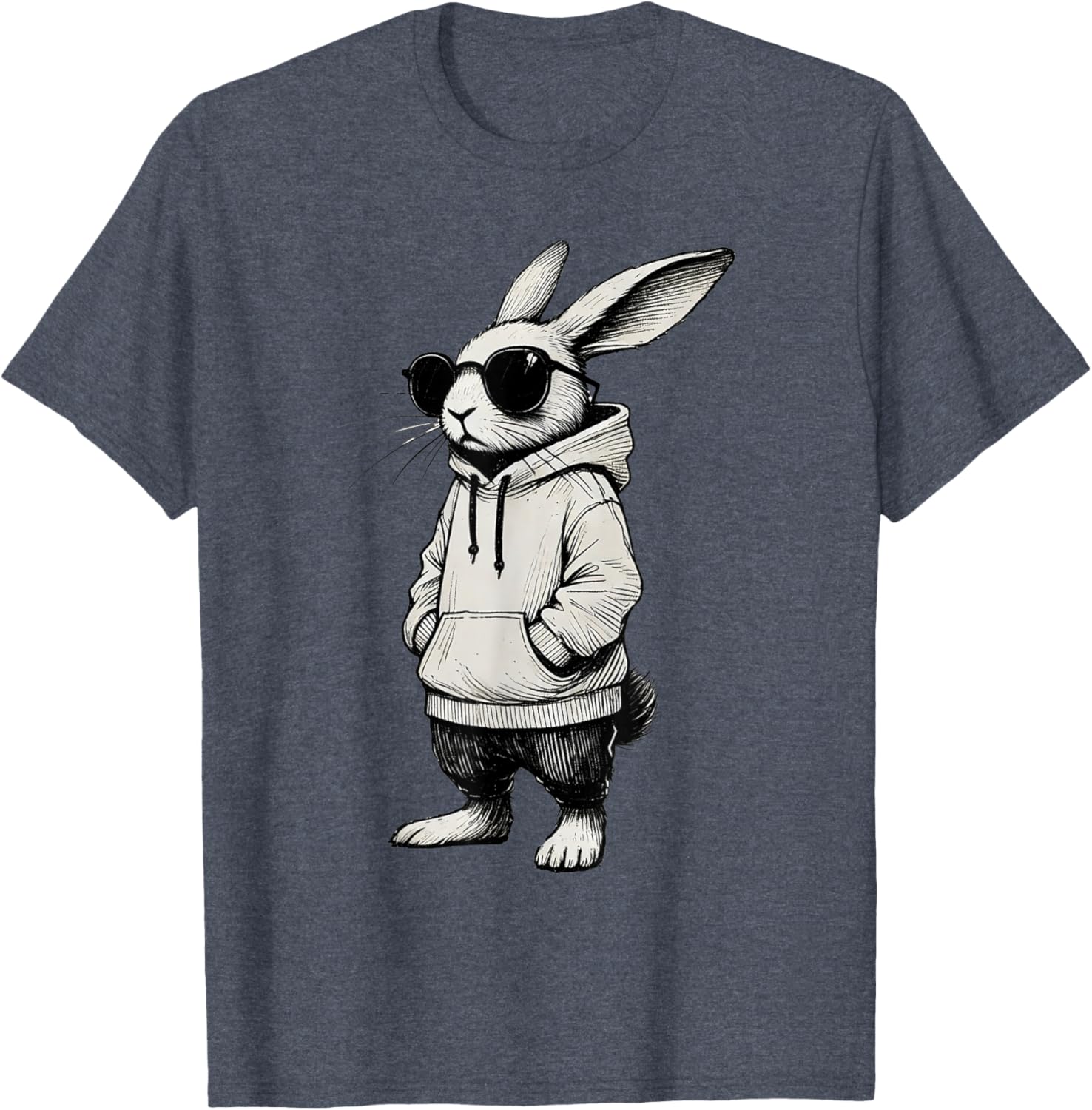 Bunny Face Sunglasses T-Shirt for Boys and Men - Fun Easter Apparel - 22