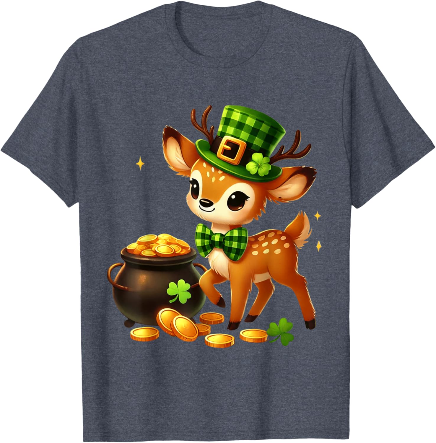 Cute Deer Leprechaun St Patrick's Day T-Shirt for Kids Fun Party Wear - 4