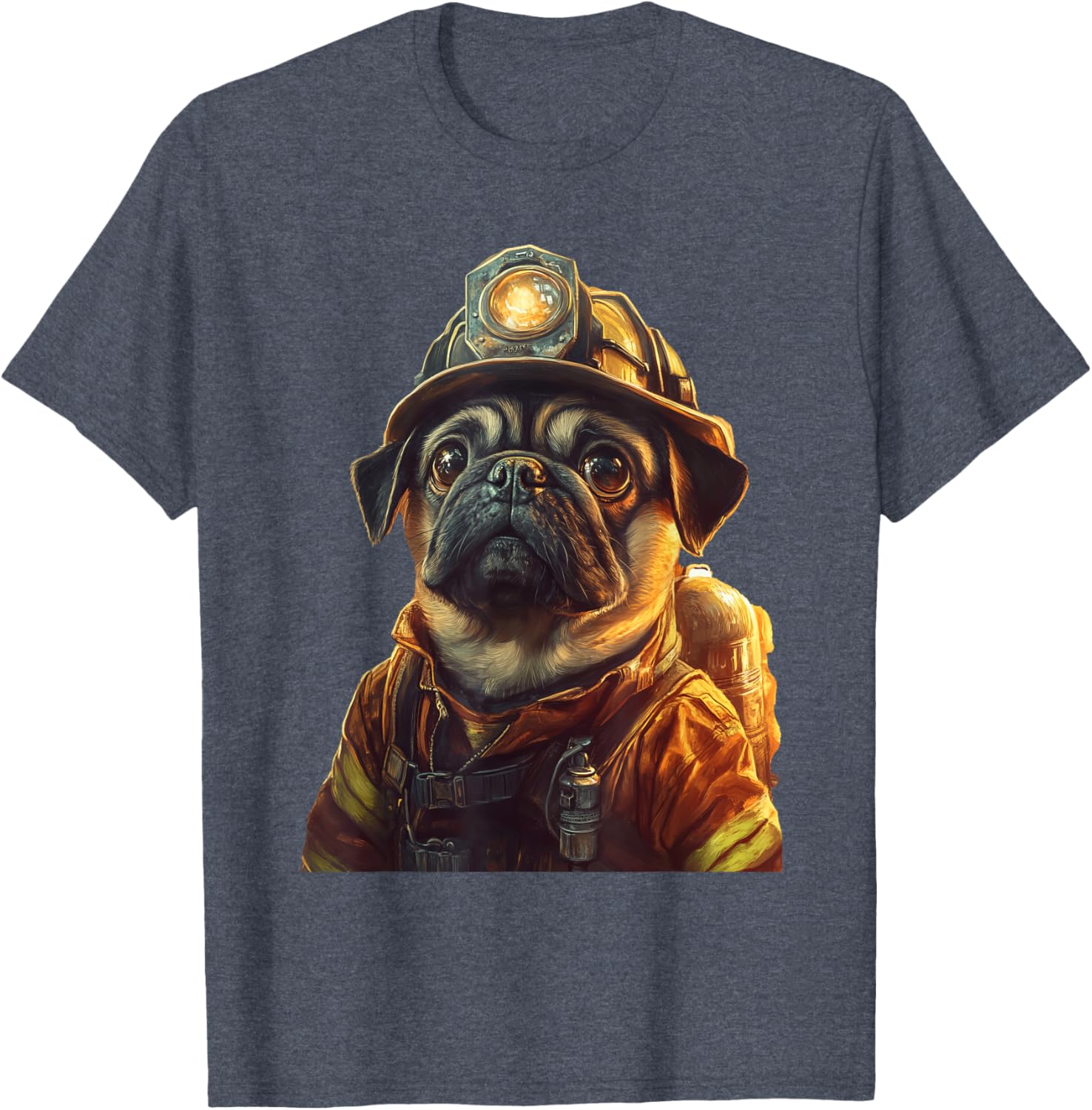 Cute Pug Firefighter T-Shirt for Dog Lovers - Fun and Playful Design - 17
