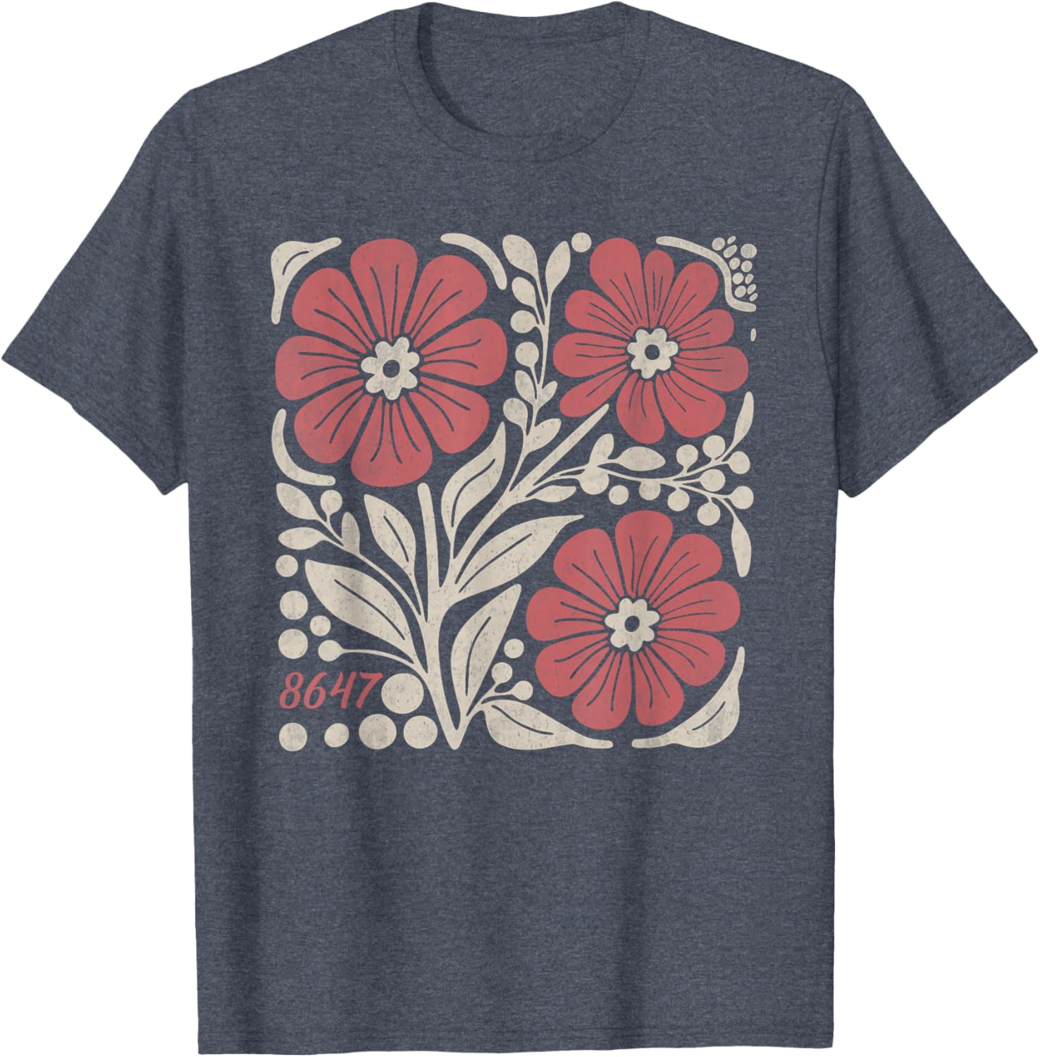 Floral Boho Anti Trump 86 47 T-Shirt for Stylish Casual Wear - 15