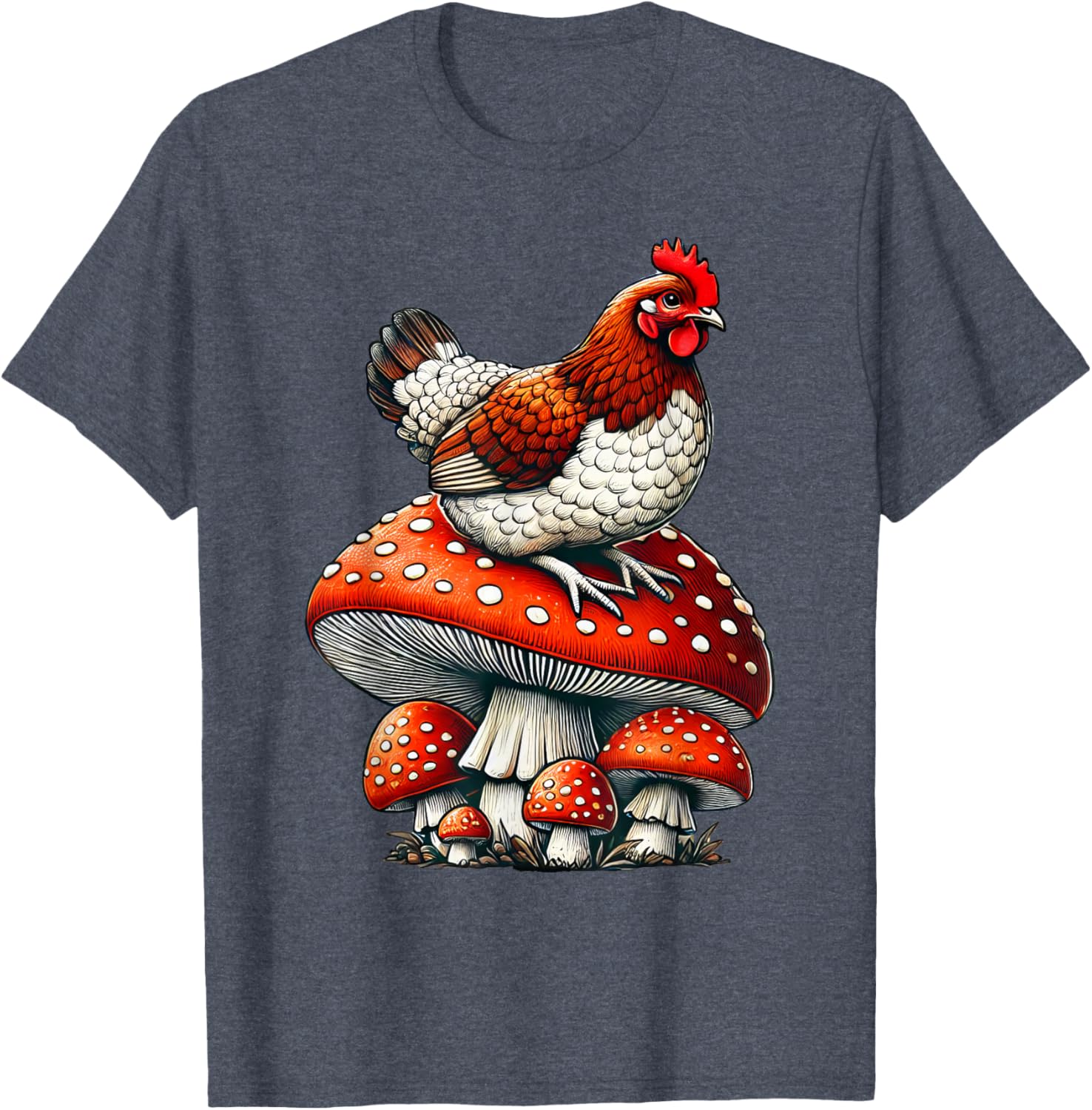 Cute Chicken Mushroom T-Shirt for Fun and Stylish Casual Wear - 7