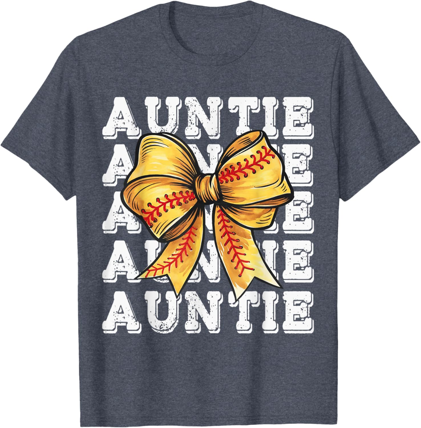 Coquette Softball Auntie Matching Family Bow T-Shirt for Fun Moments - 6