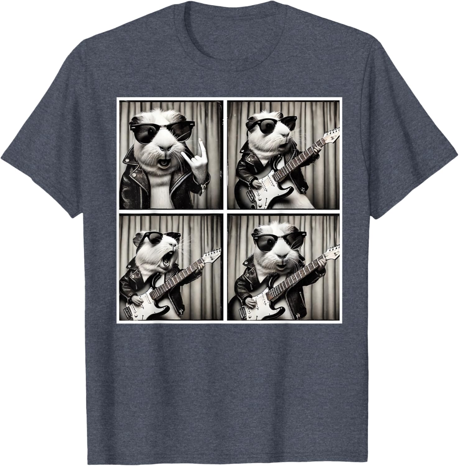 Cute Guinea Pig Electric Guitar T-Shirt for Music Lovers and Pet Fans - 23