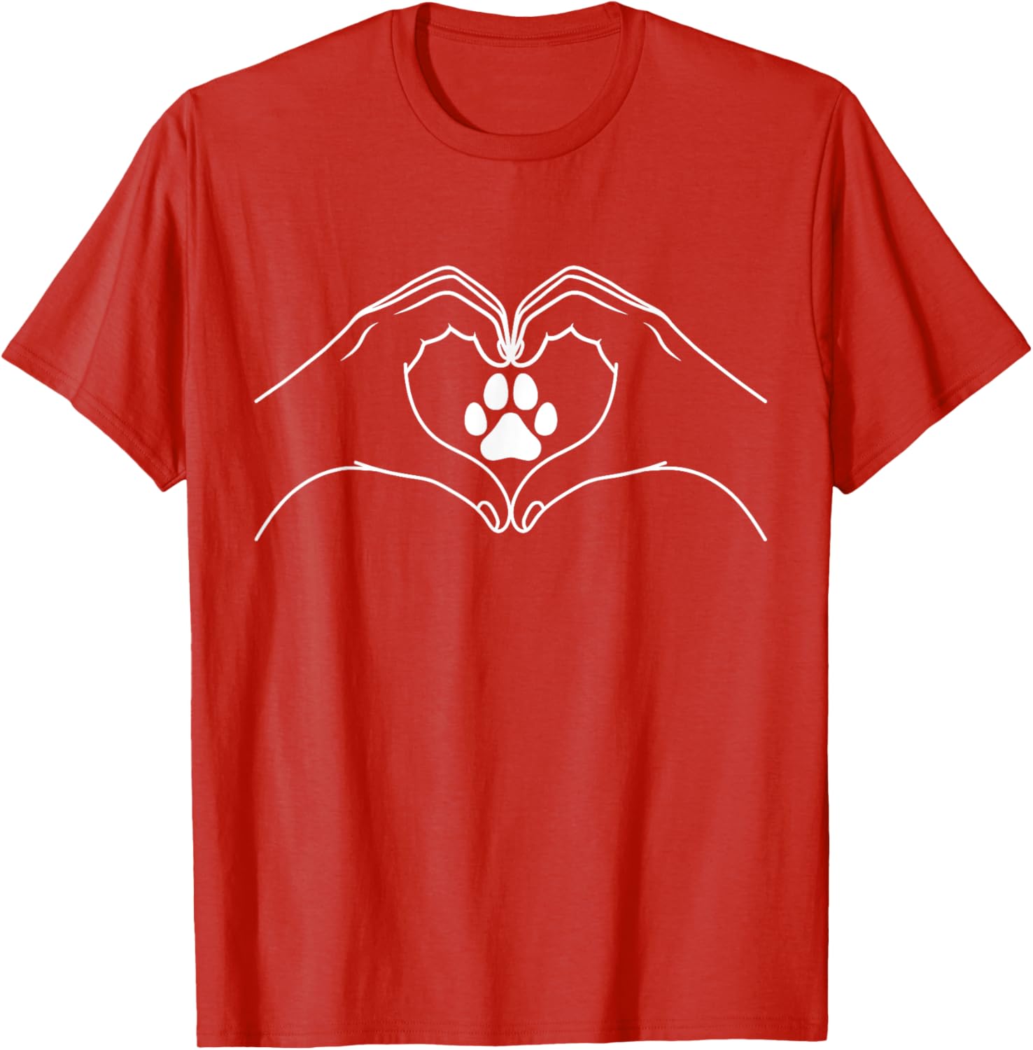 Cute Cat Dog Paw Print Heart T-Shirt for Pet Lovers and Friends - 11