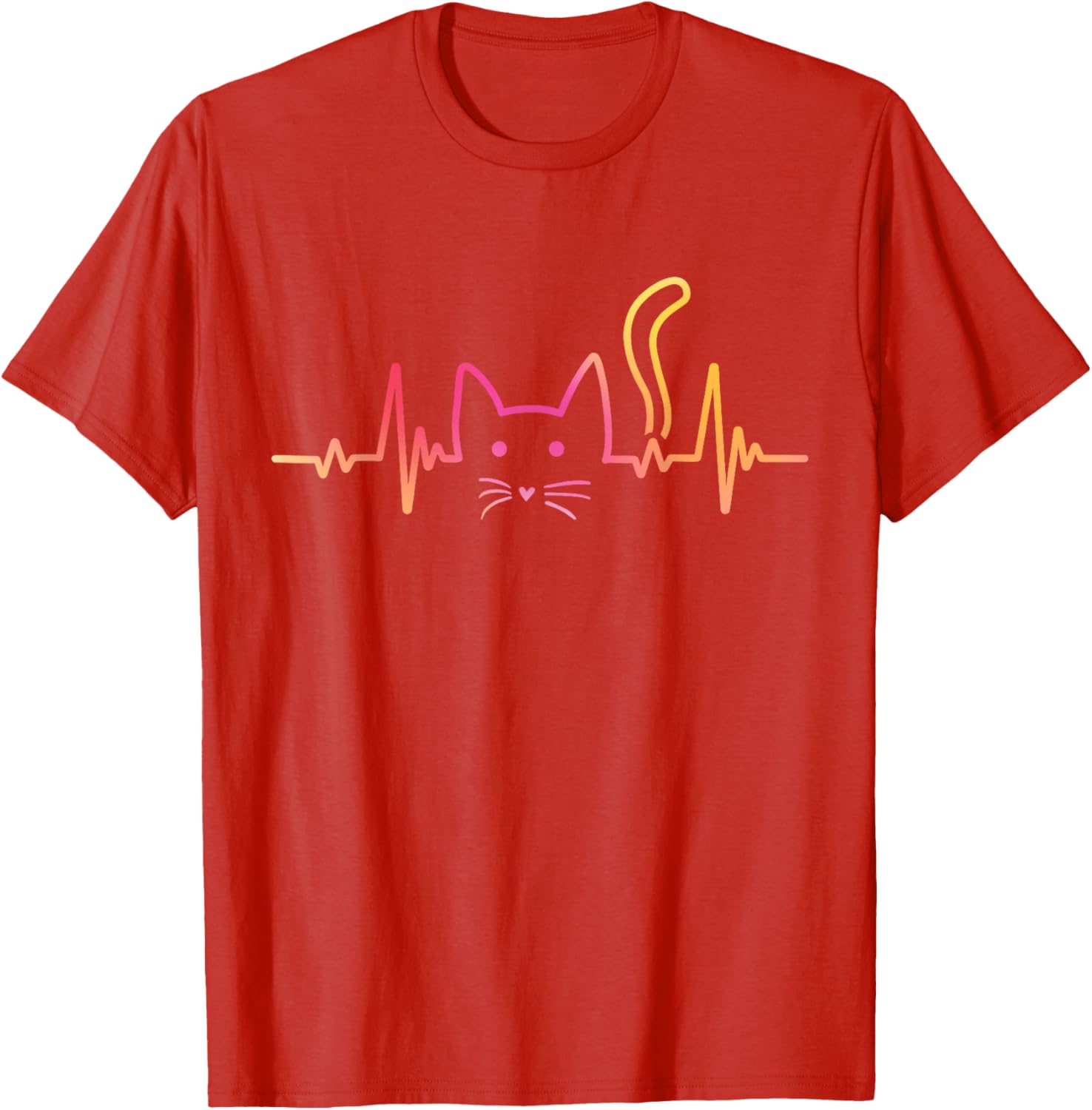 Fluffy Paws and Cuddles Heartbeat Cat Lover T-Shirt for Men and Women - 17
