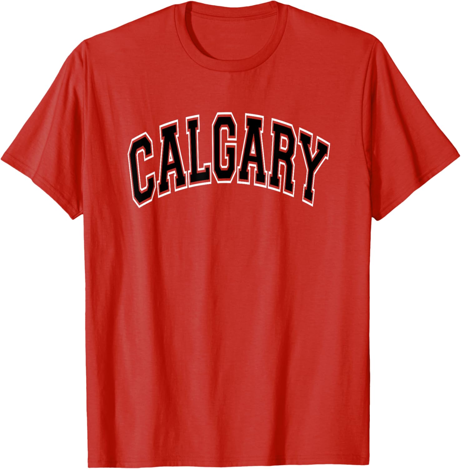 Calgary Arched Black Text T-Shirt Comfortable Casual Wear for Everyday Style - 6
