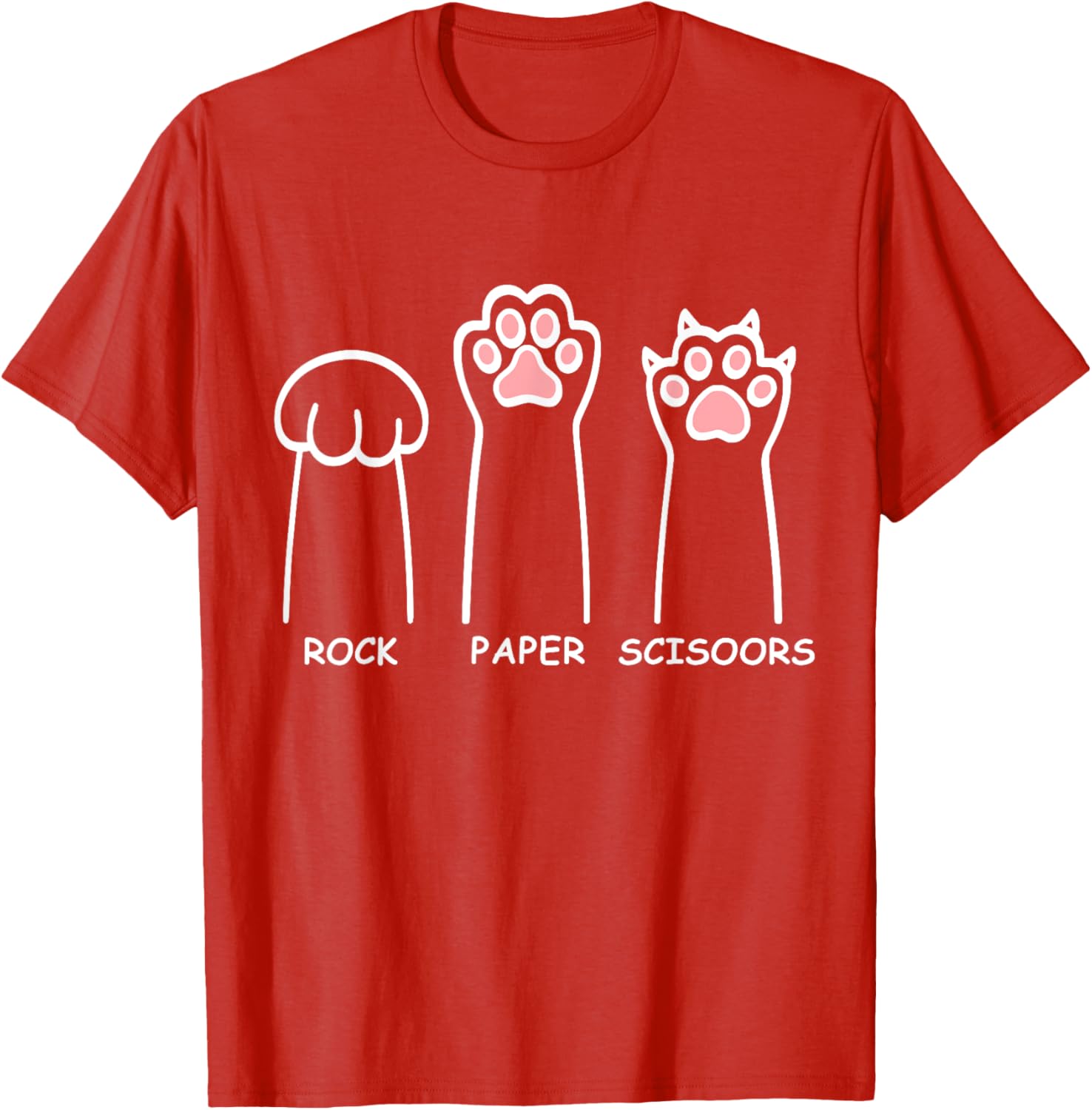 Funny Cat Paws Rock Paper Scissors T-Shirt for Men and Women - 14
