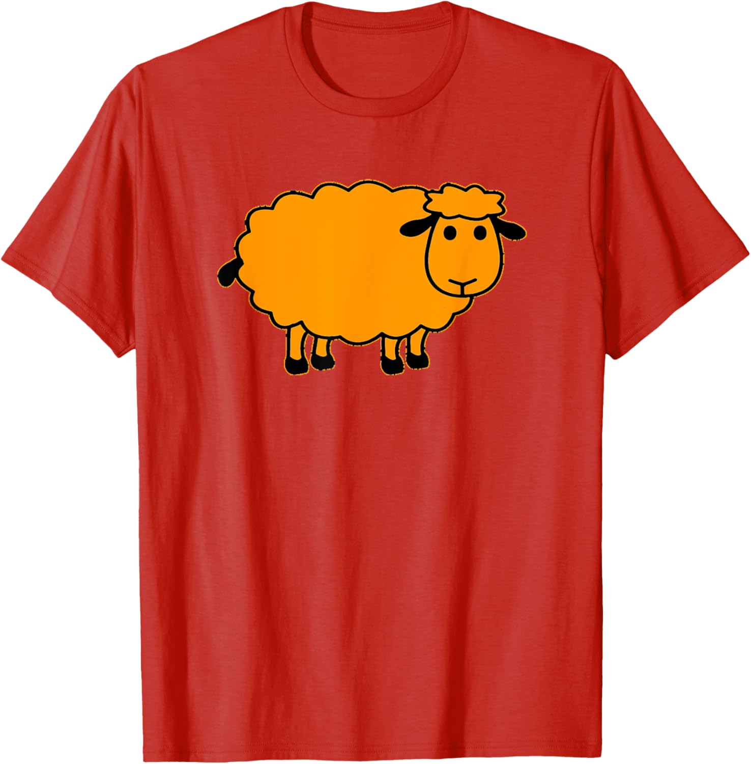 Cute Orange Sheep T-Shirt for Stylish Comfort in Clothing and Accessories - 22