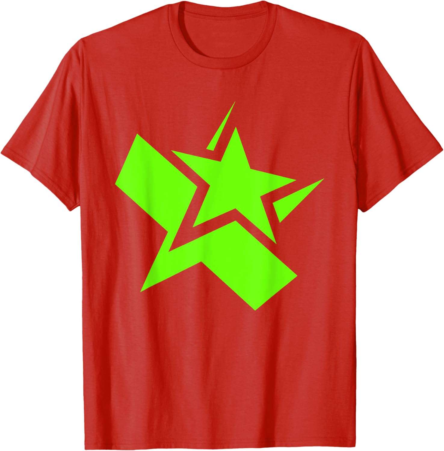 Green Chunky Star Graphic T-Shirt for Stylish Casual Wear - 15